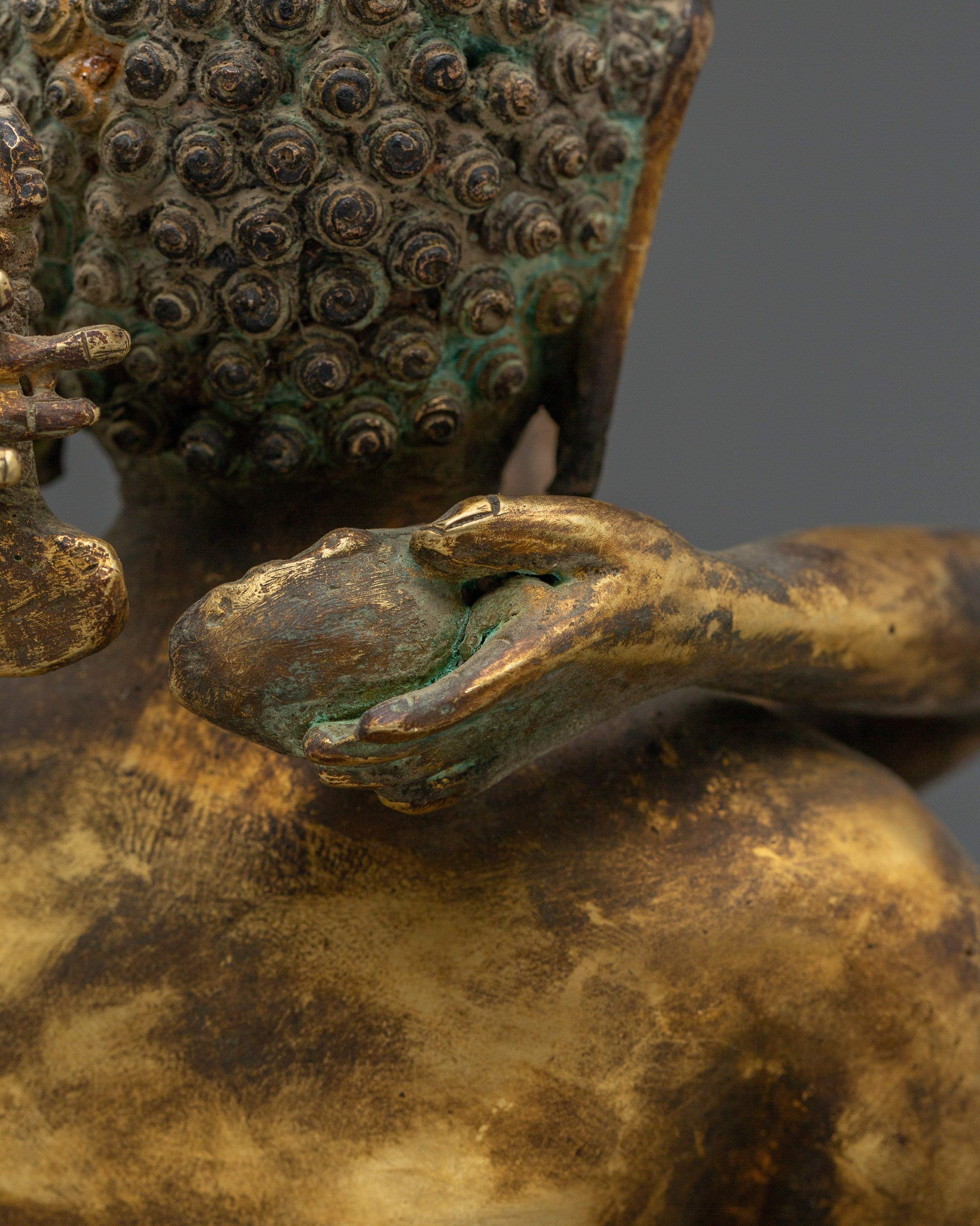 Samantabhadra Copper and Gold Plated Statue | Tibetan Yab Yum Artwork