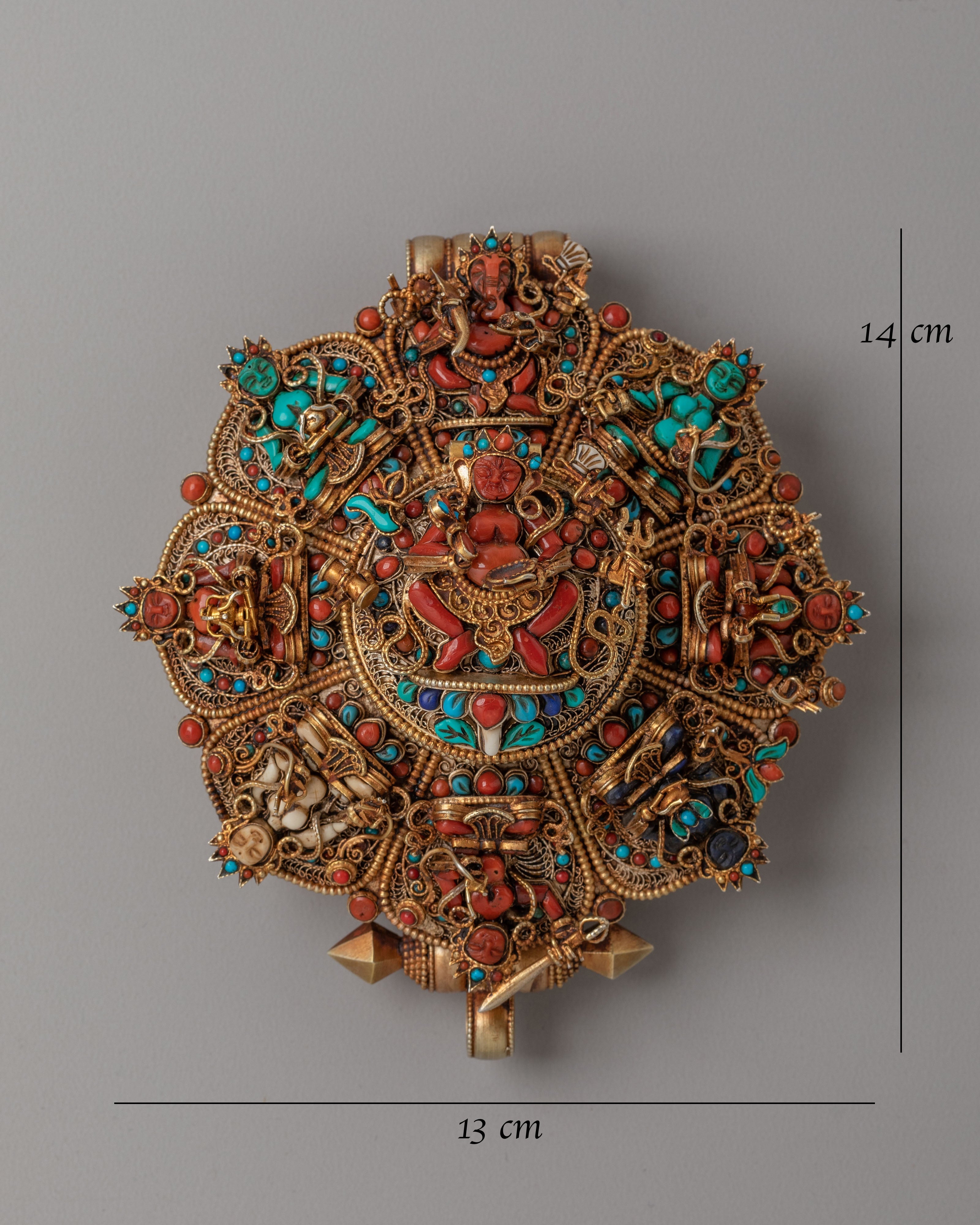 Ghau Box Locket with Deities | Traditional Tibetan Art