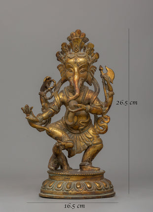Gold Plated Standing Ganesh Statue | The Sacred Remover of Obstacles