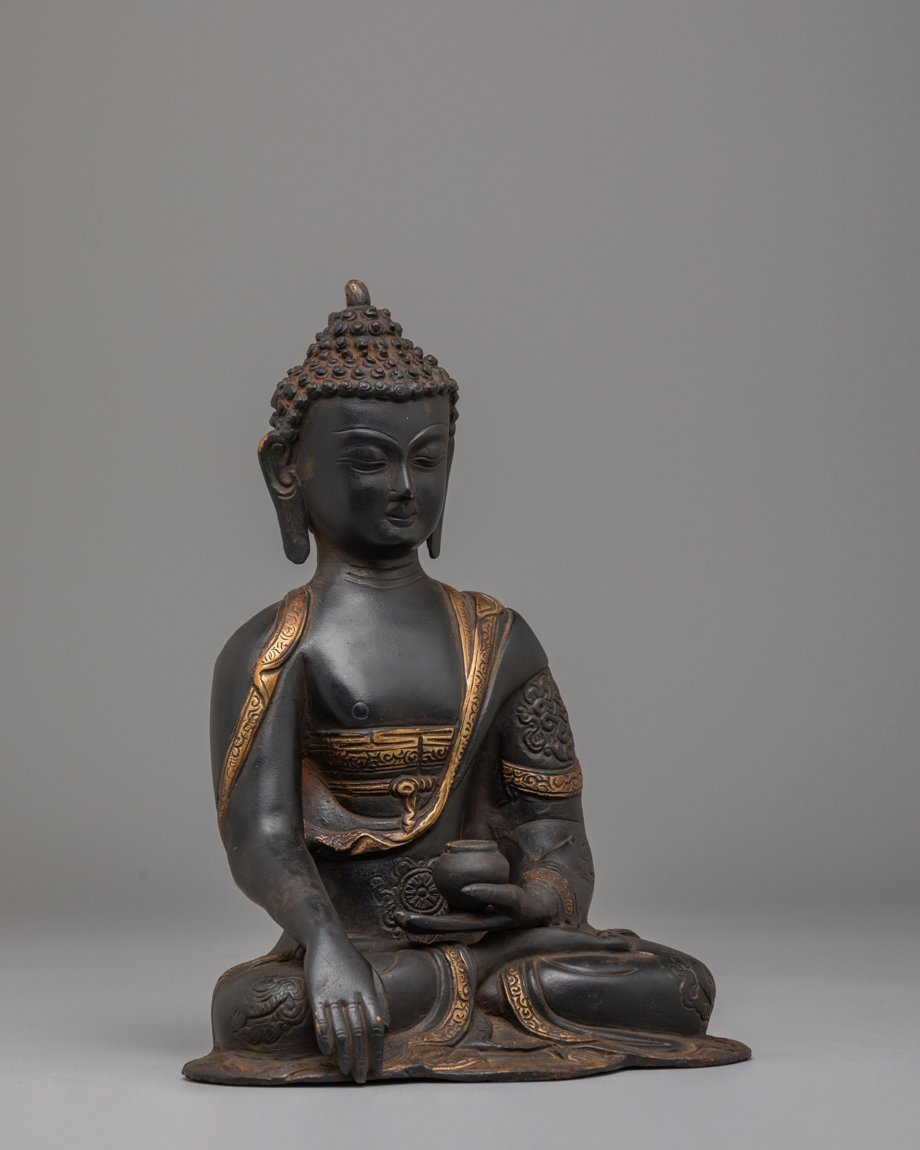 Peace Symbol Shakyamuni Buddha Statue | Handcrafted Copper Sculpture