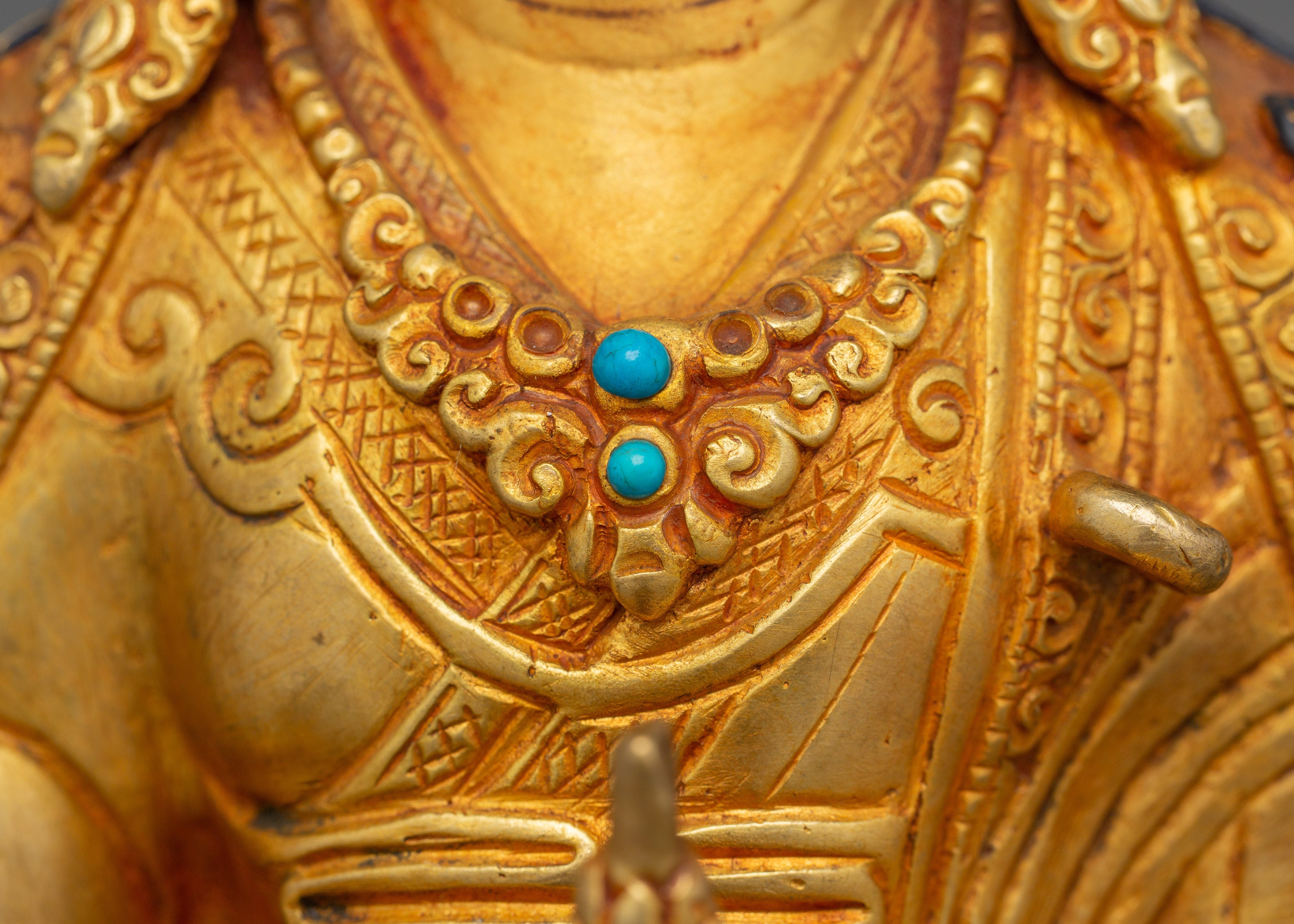 Sacred Statue of Lotus-Born Guru Rinpoche | Handcrafted Tibetan Buddhist Art