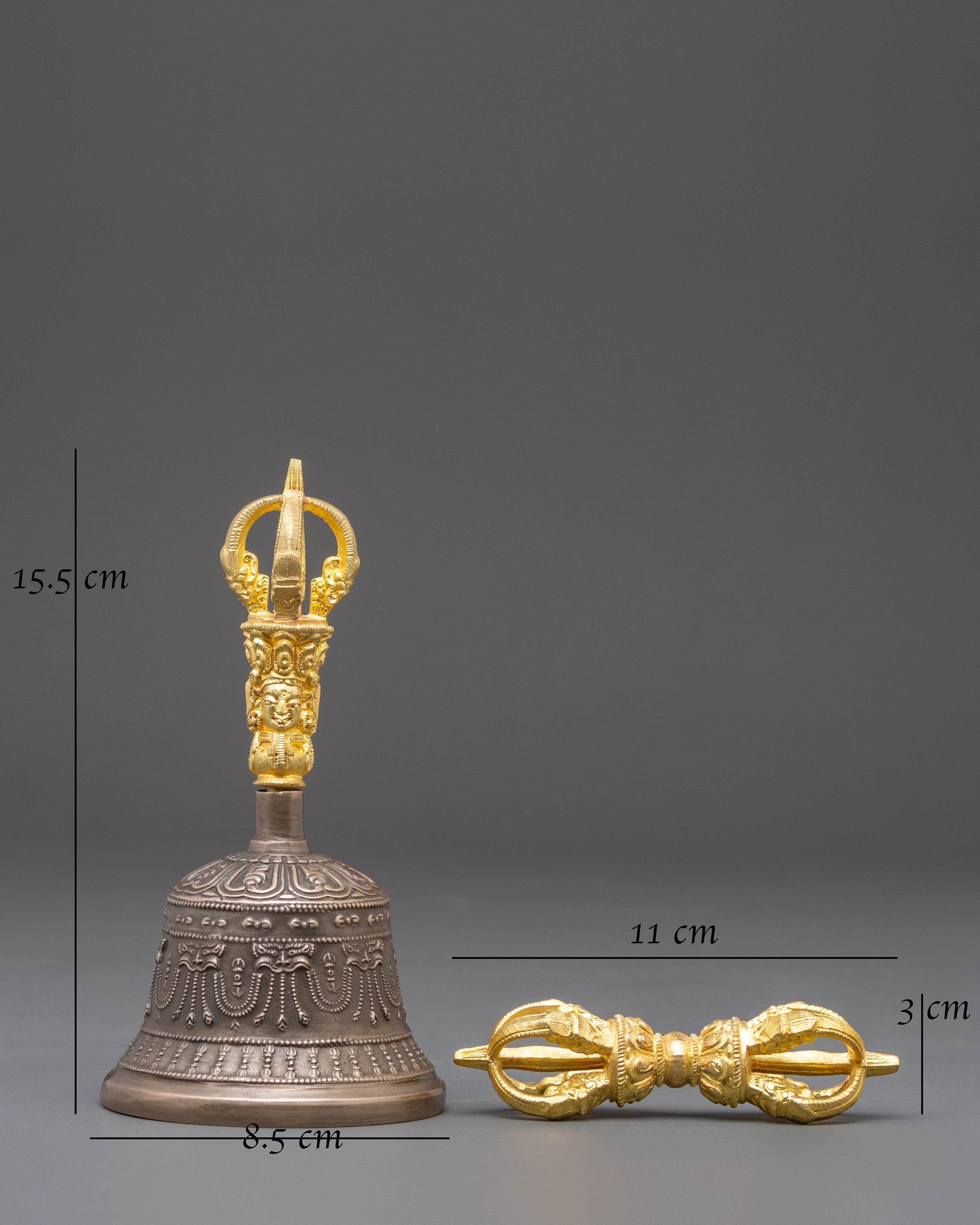 Handcrafted Bell and Vajra Set | Spiritual Tools for Rituals and Meditation