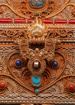 Tibetan Treasure Box with Coral | Sacred Stones & Buddhist Symbolism