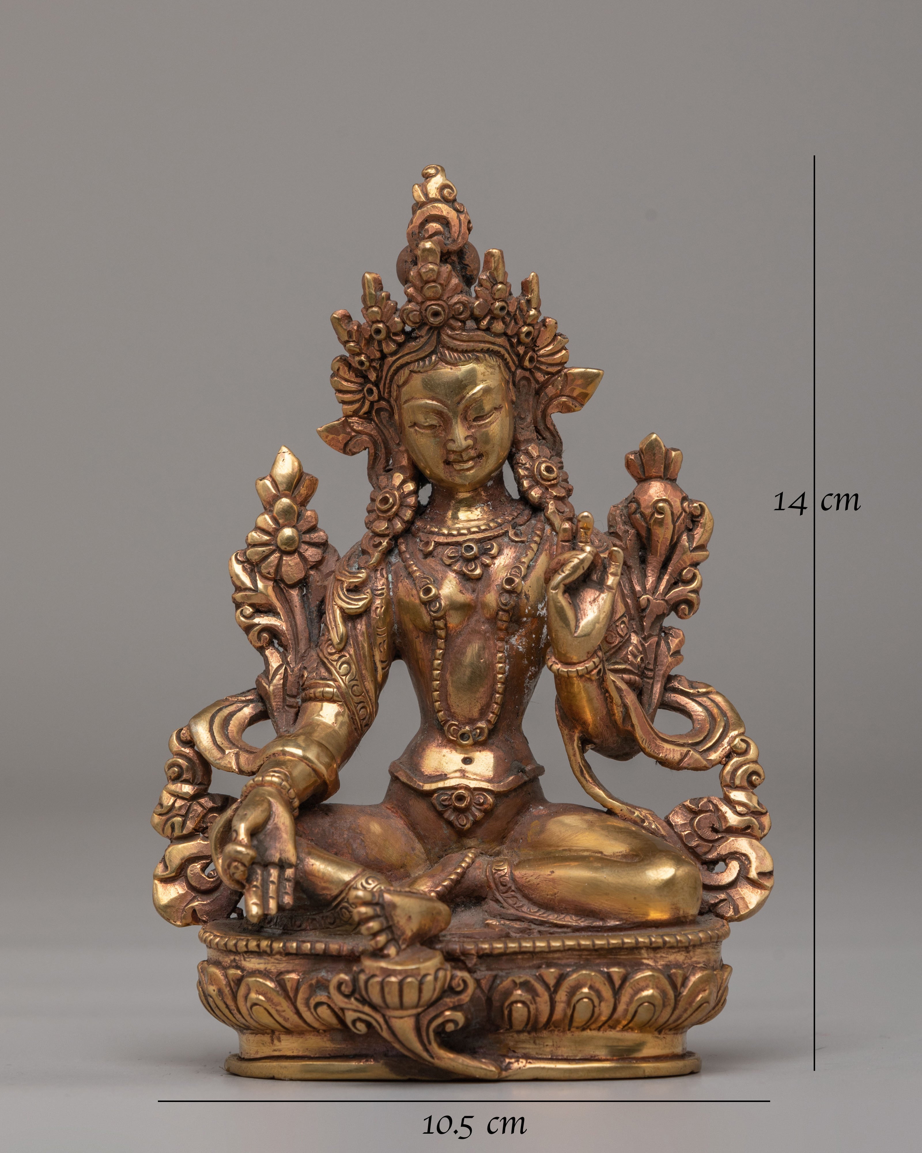 Tibetan Green Tara Deity Statue | Buddhist Altar Decor