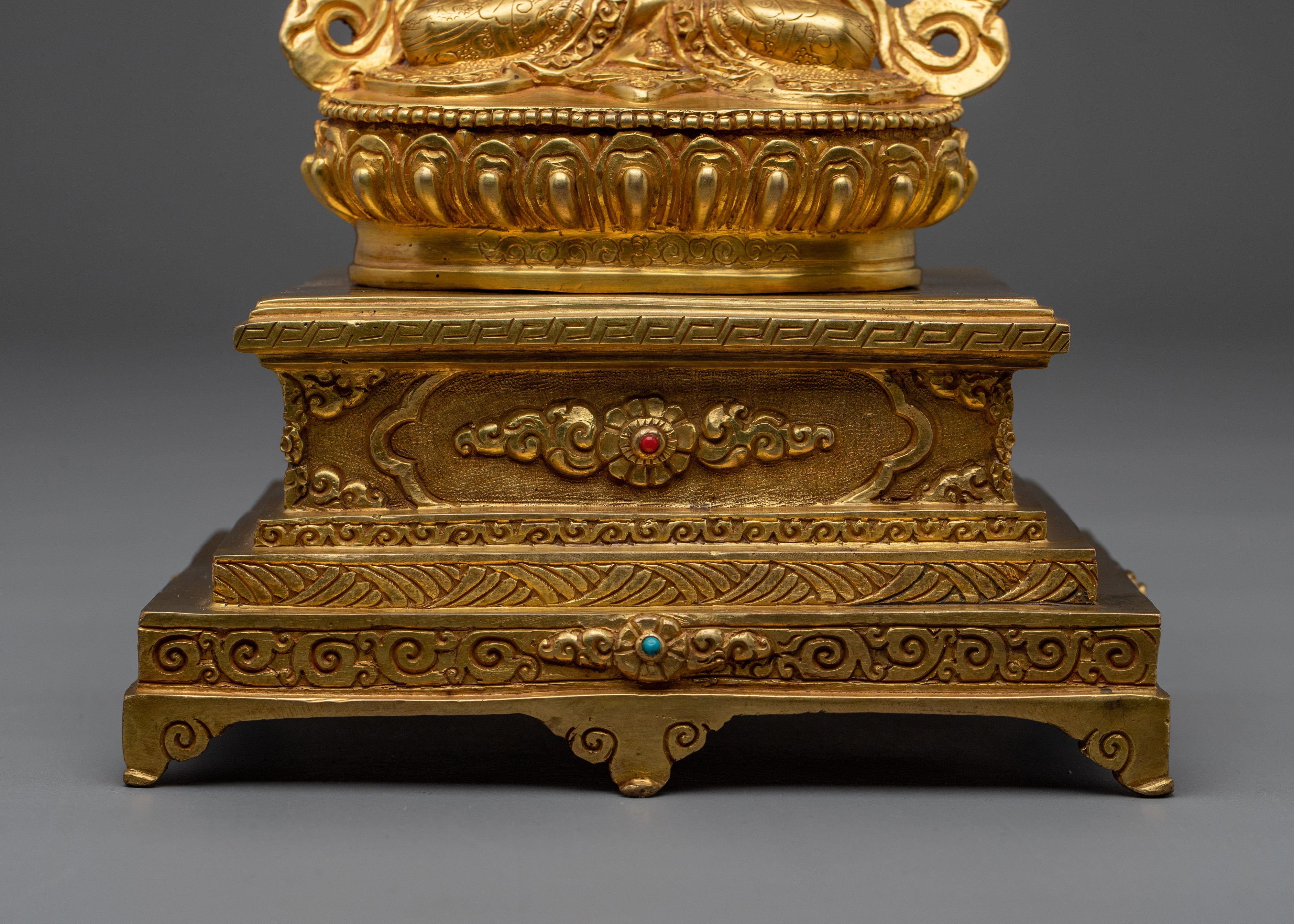 Chenrezig with Throne Statue | Bodhisattva of Compassion