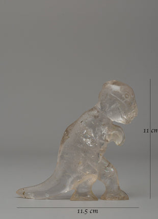 Hand-Carved Crystal Quartz Dragon Statue | Mystical Guardian