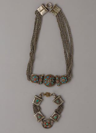Tibetan Chain Necklace & Bracelet | Jewelry of Himalayan Tradition