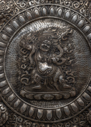 Traditional Vajrapani Metal Thangka | Sacred Tibetan Artwork for Strength and Protection