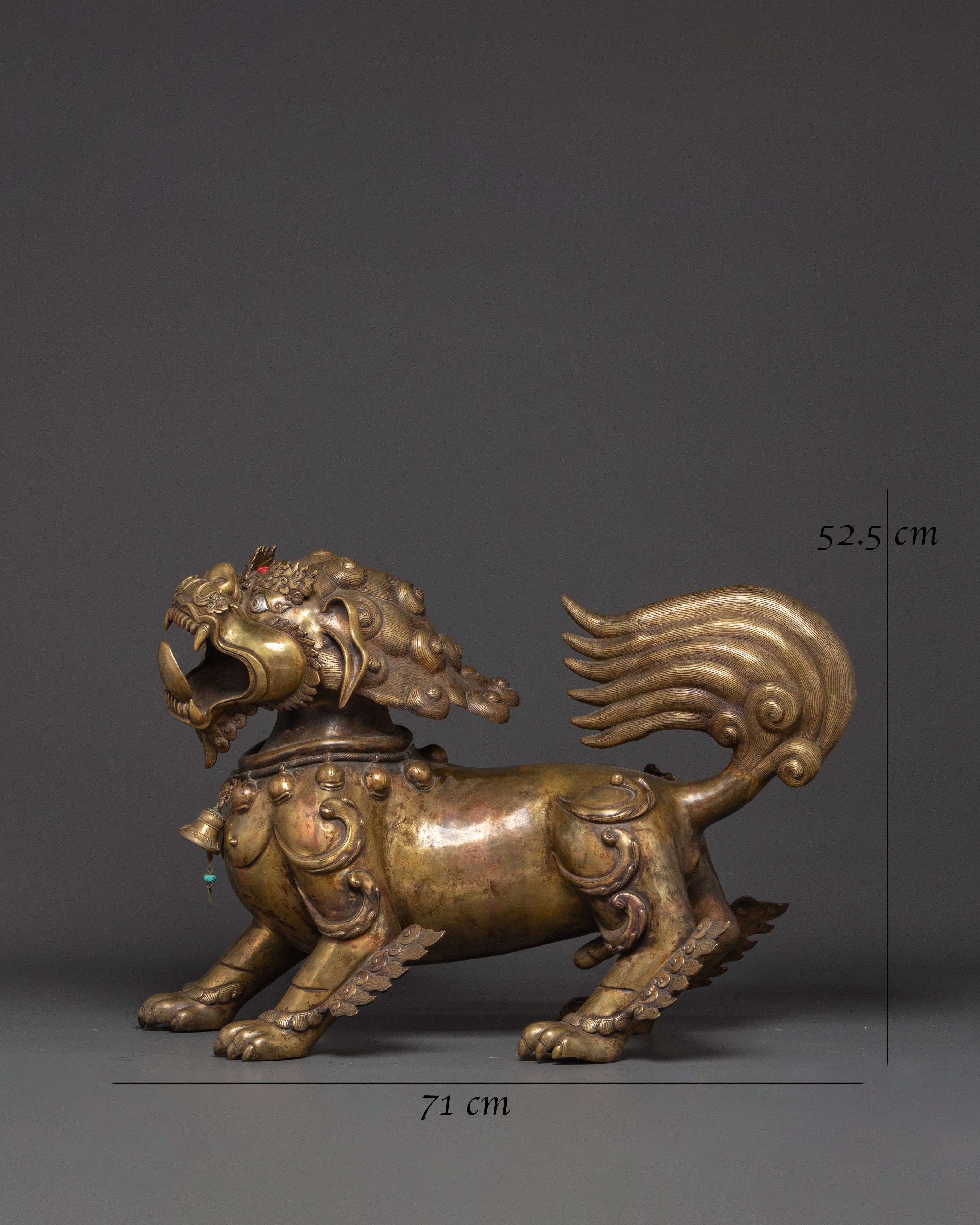 Sacred Mythical Lion Statue Set | Guardian Protectors of Strength and Prosperity