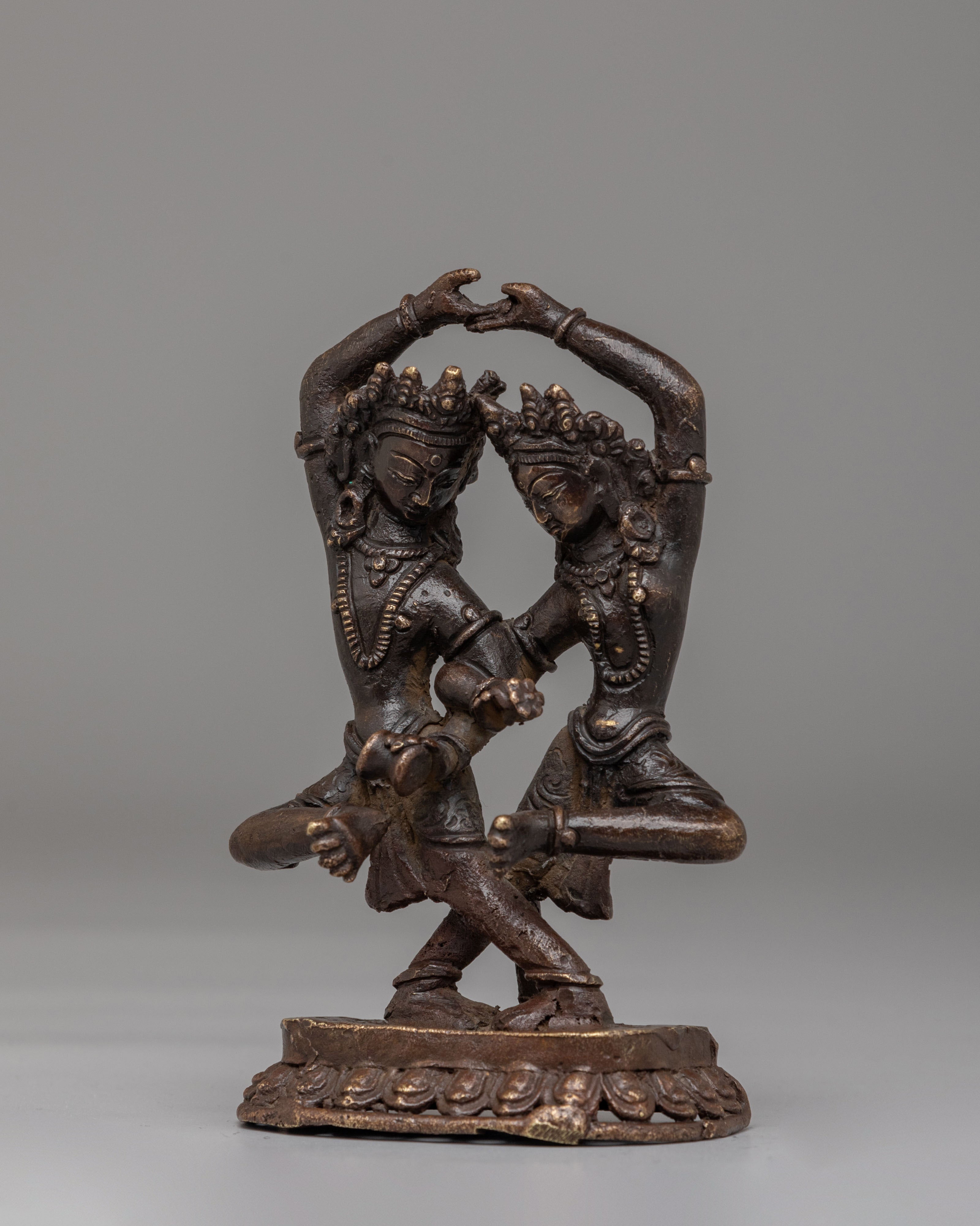 Shiva and Parvati Divine Deity Statue | Oxidized Copper Divine Couple