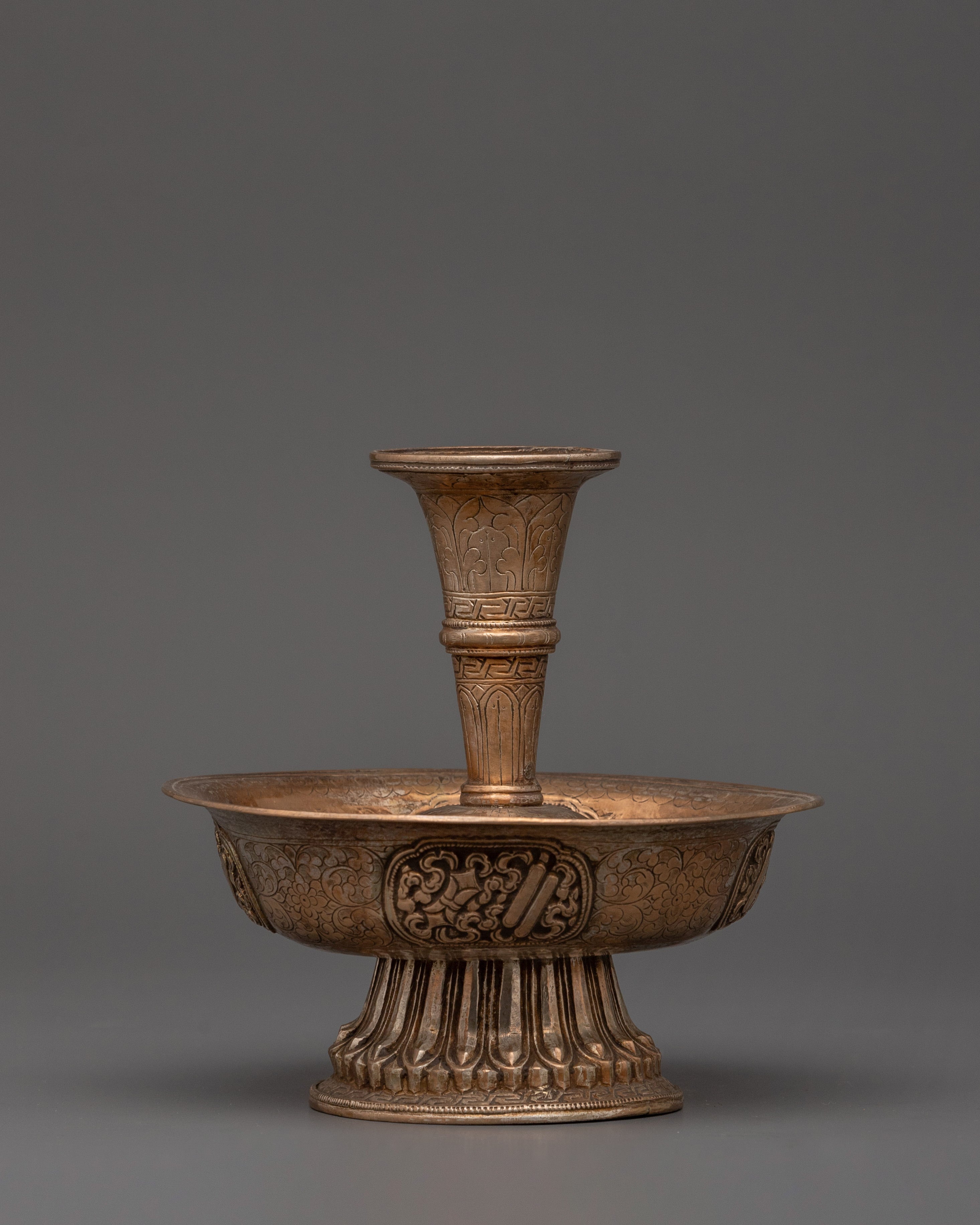Silver Antique Serkyem Set | Offerings to Dharma Protectors