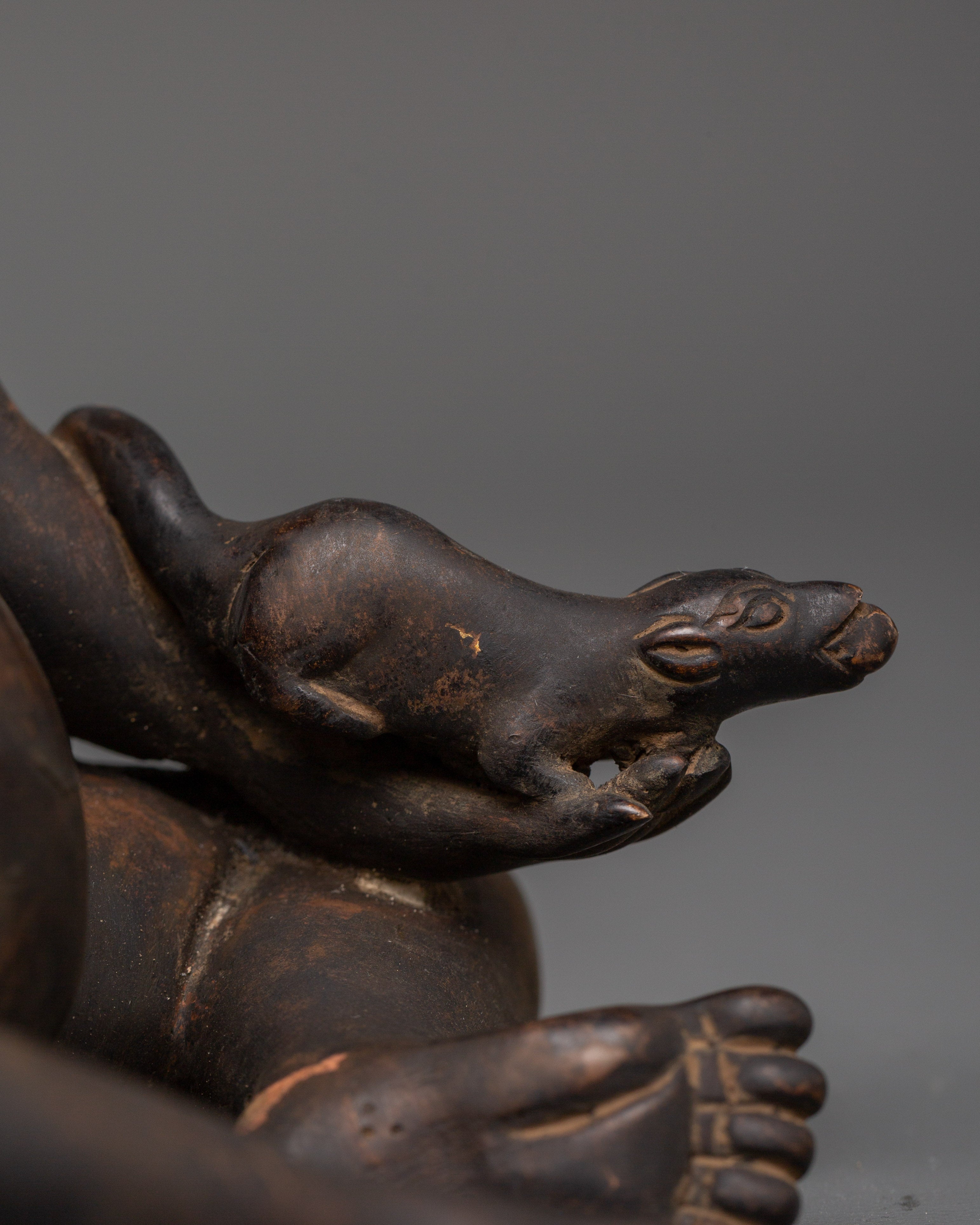 Black Dzambhala Oxidized Copper Statue | Symbol of  Abundance & Fortune