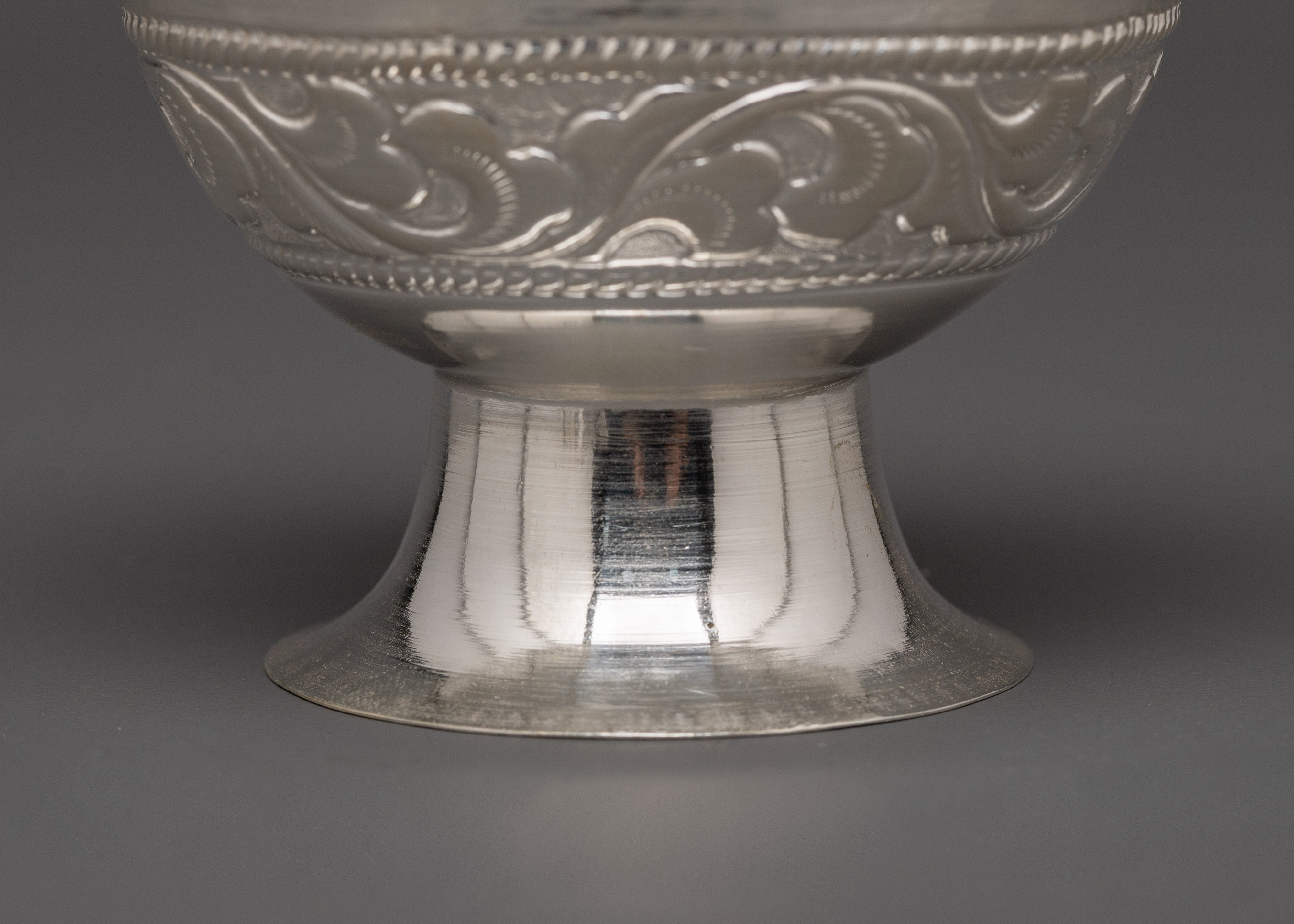 Pure Silver Offering Bowl Set for Ritual Ceremonies | Handcrafted Bowl Set Sacred Buddhist Decor