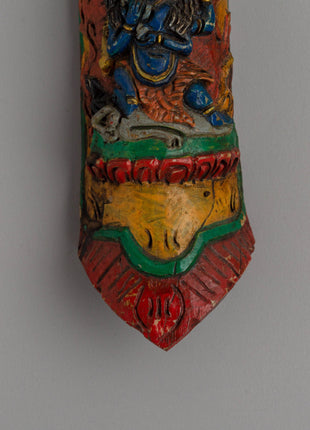 Four Armed Mahakala Buffalo Bone Apron | Tibetan Buddhist Ritual Artifact