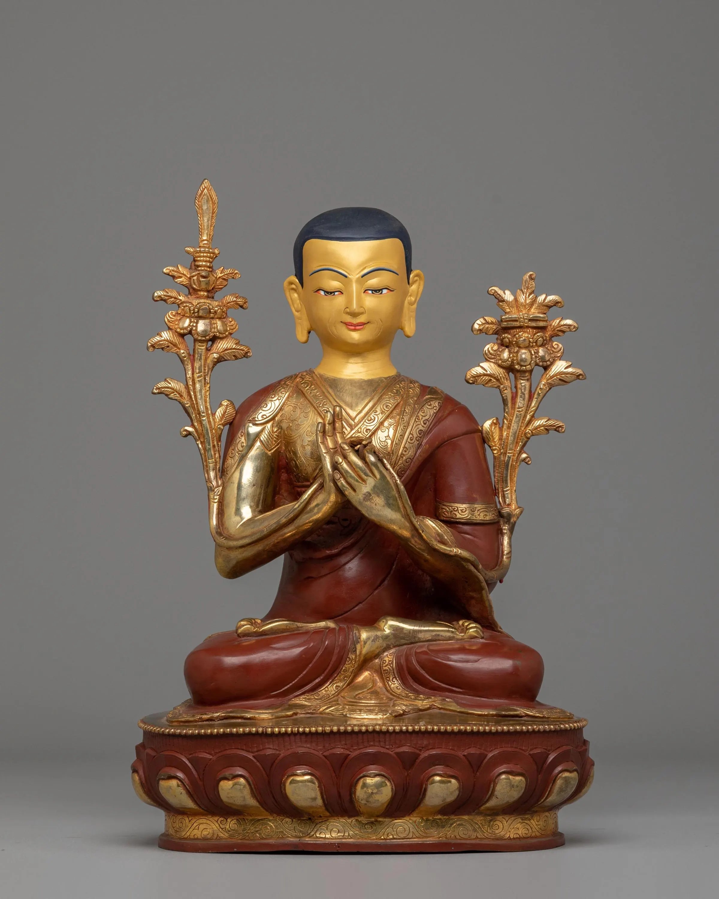 Tsongkhapa Statue Set: The Founders of Gelug School