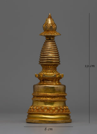Tibetan Handmade Stupa  | Religious  Sculpture