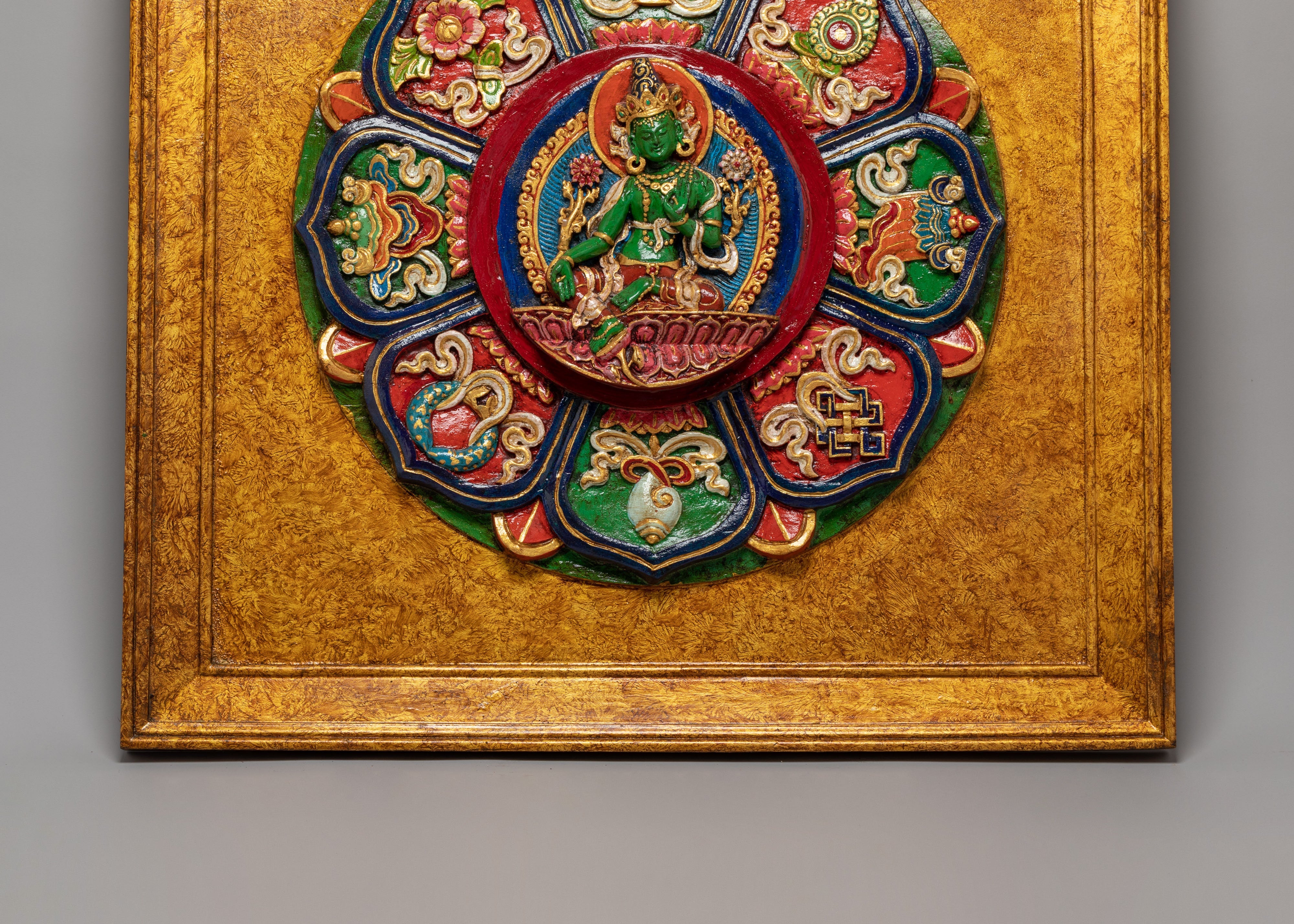 Green Tara Buddhist Wall Hanging | Handcrafted Tibetan Art for Spiritual Home Decor