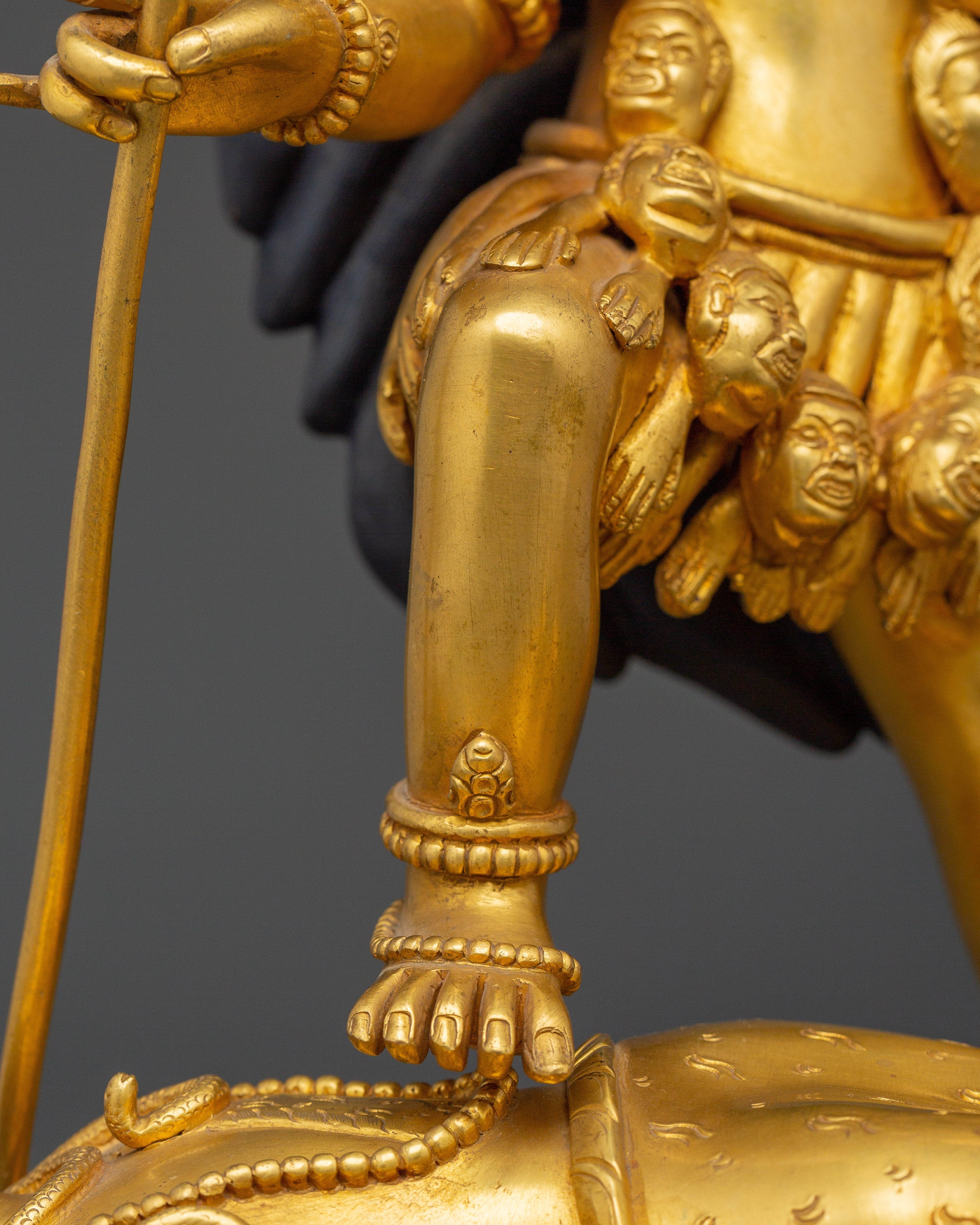 Copper Mahakali Statue | Copper Body with Gold Plating