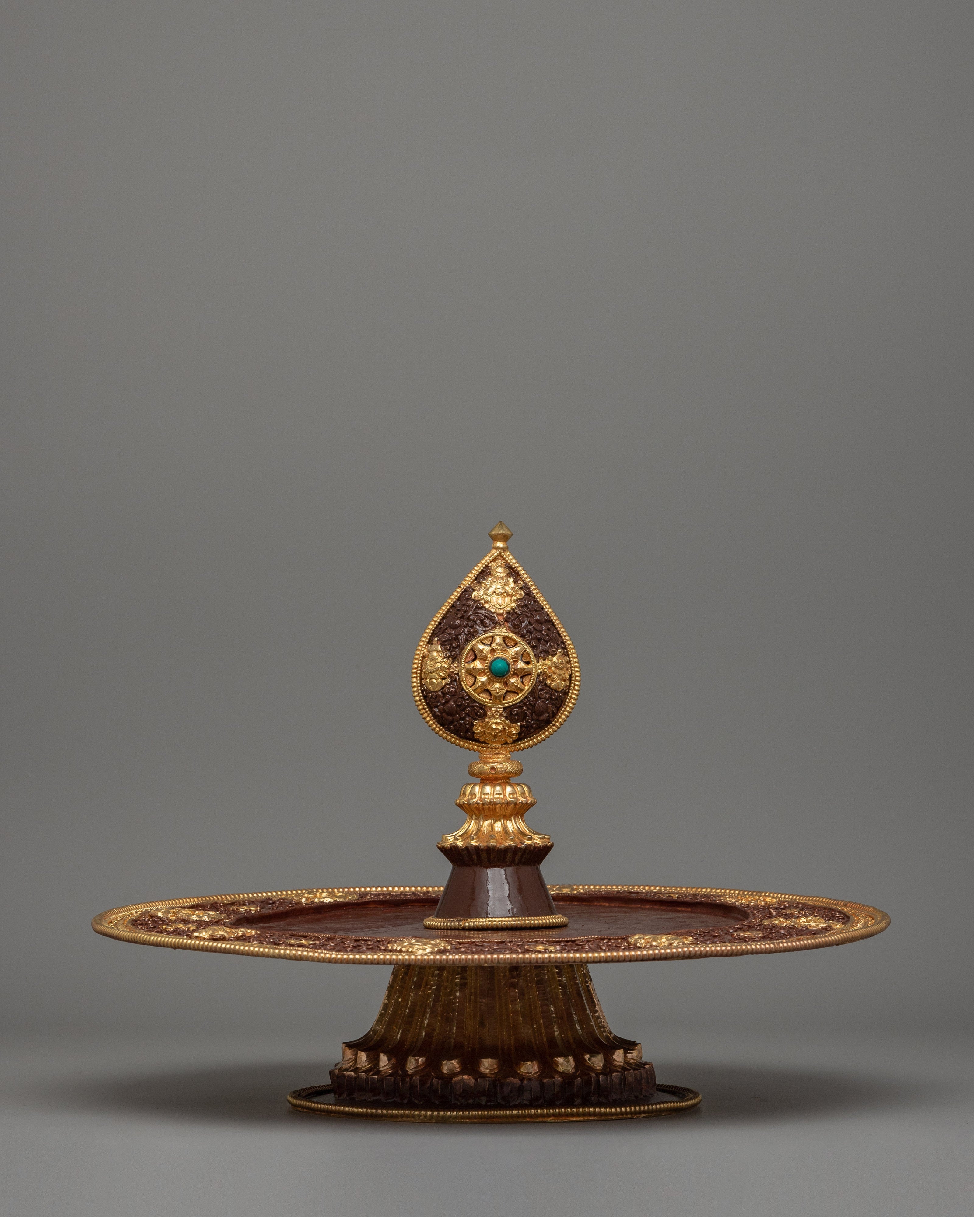 Tibetan Gold-Plated Ritual Mandala Set | Sacred Buddhist Mandala for Ritual Offerings