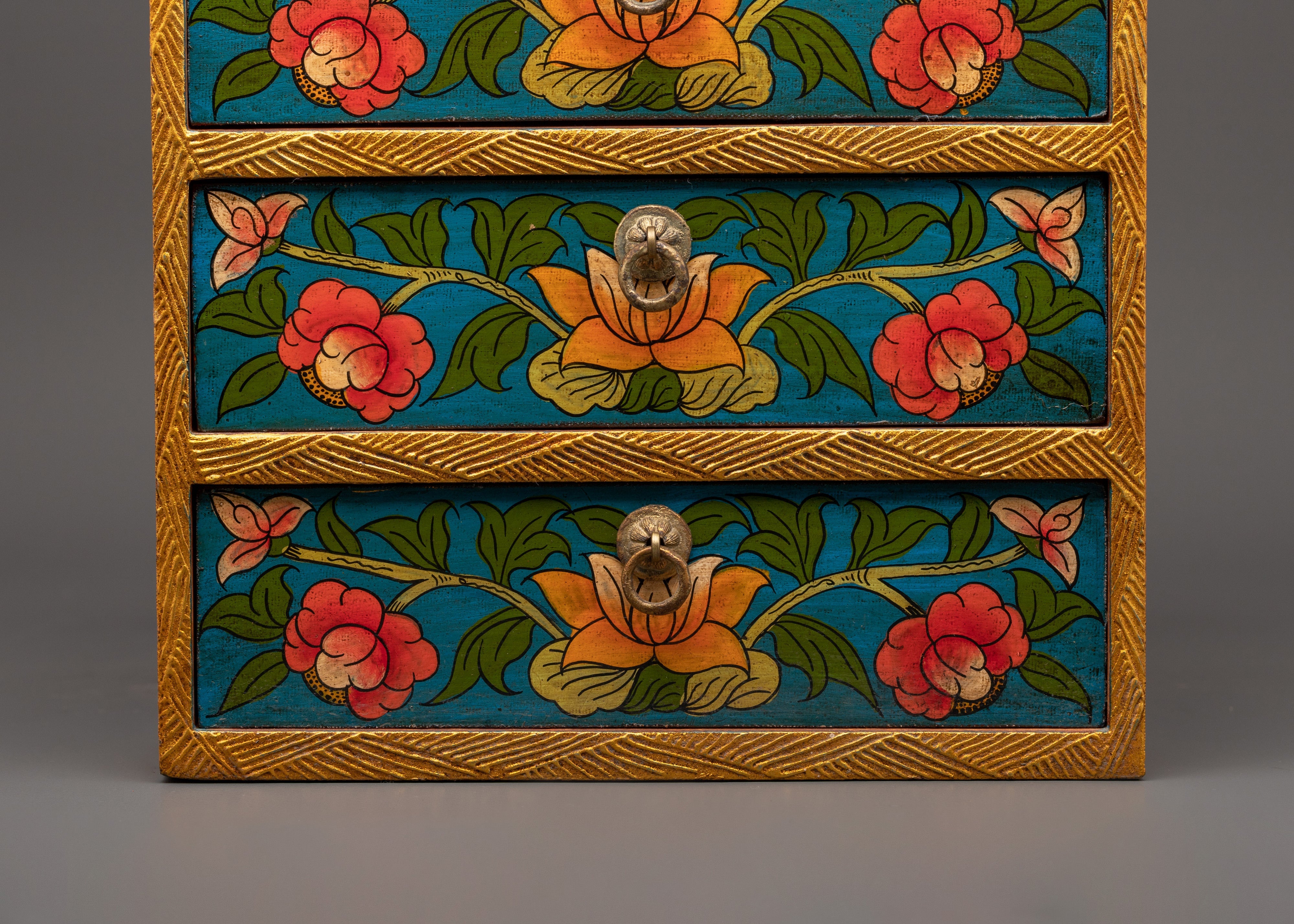 Tibetan Drawer Box | Spiritual and Decorative Accent Piece