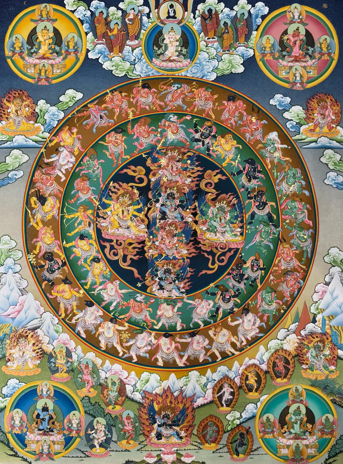 Commissioning of Three Bardo Deities Thangka