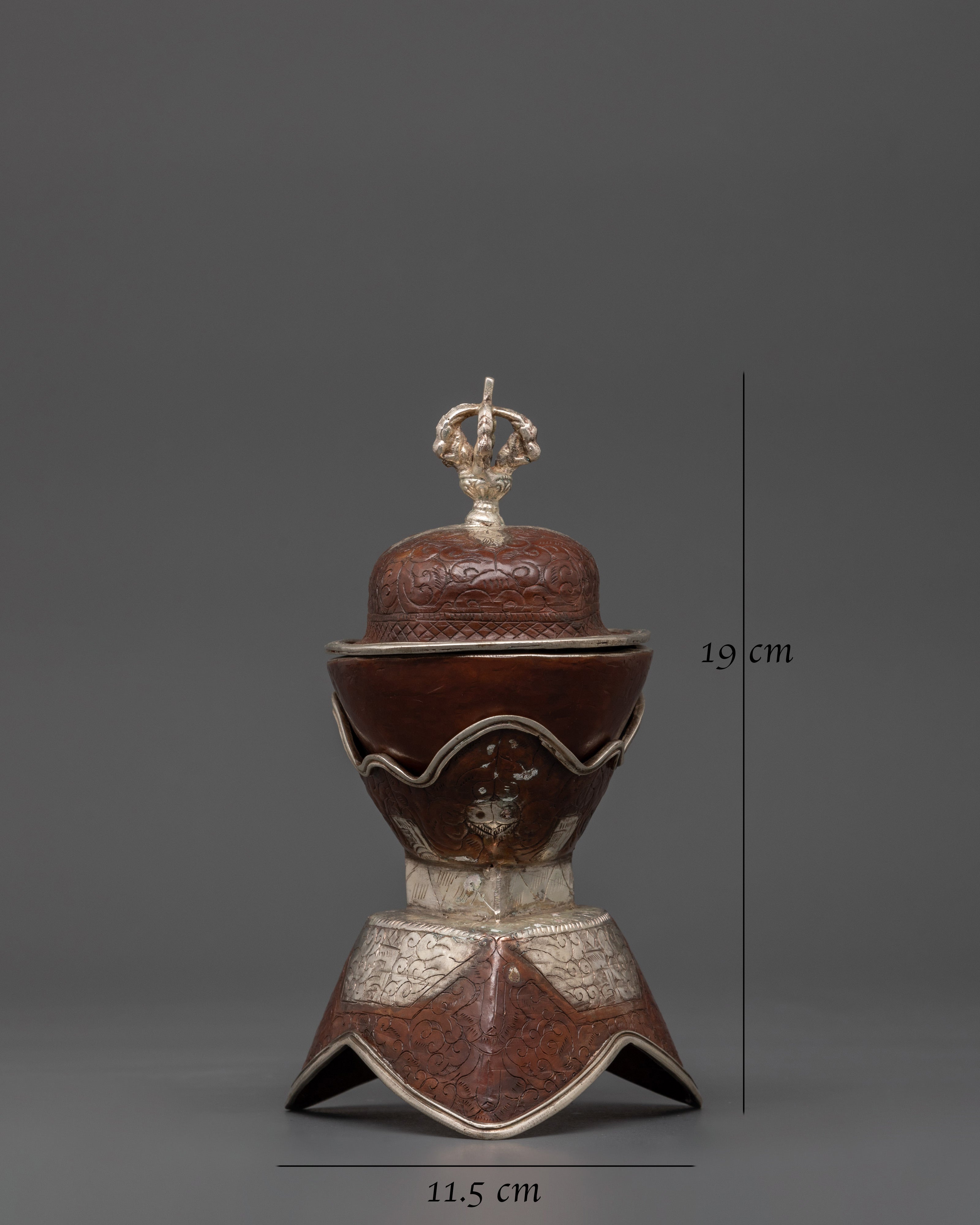 Sacred Tibetan Kapala Ritual Cup | For Offerings and Meditation Practices
