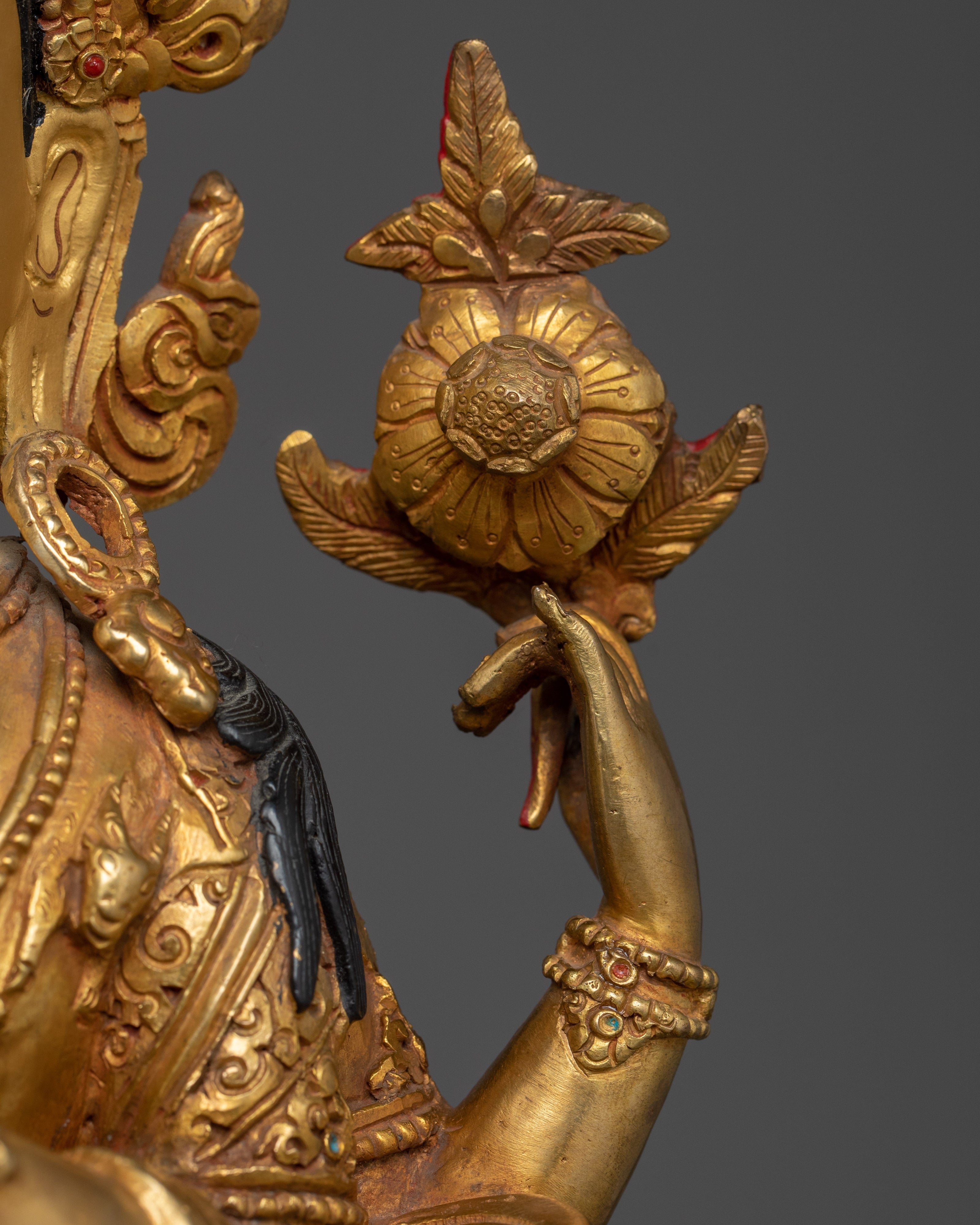 Copper Body Chenrezig Statue | Compassion Bodhisattva for Meditation Altar