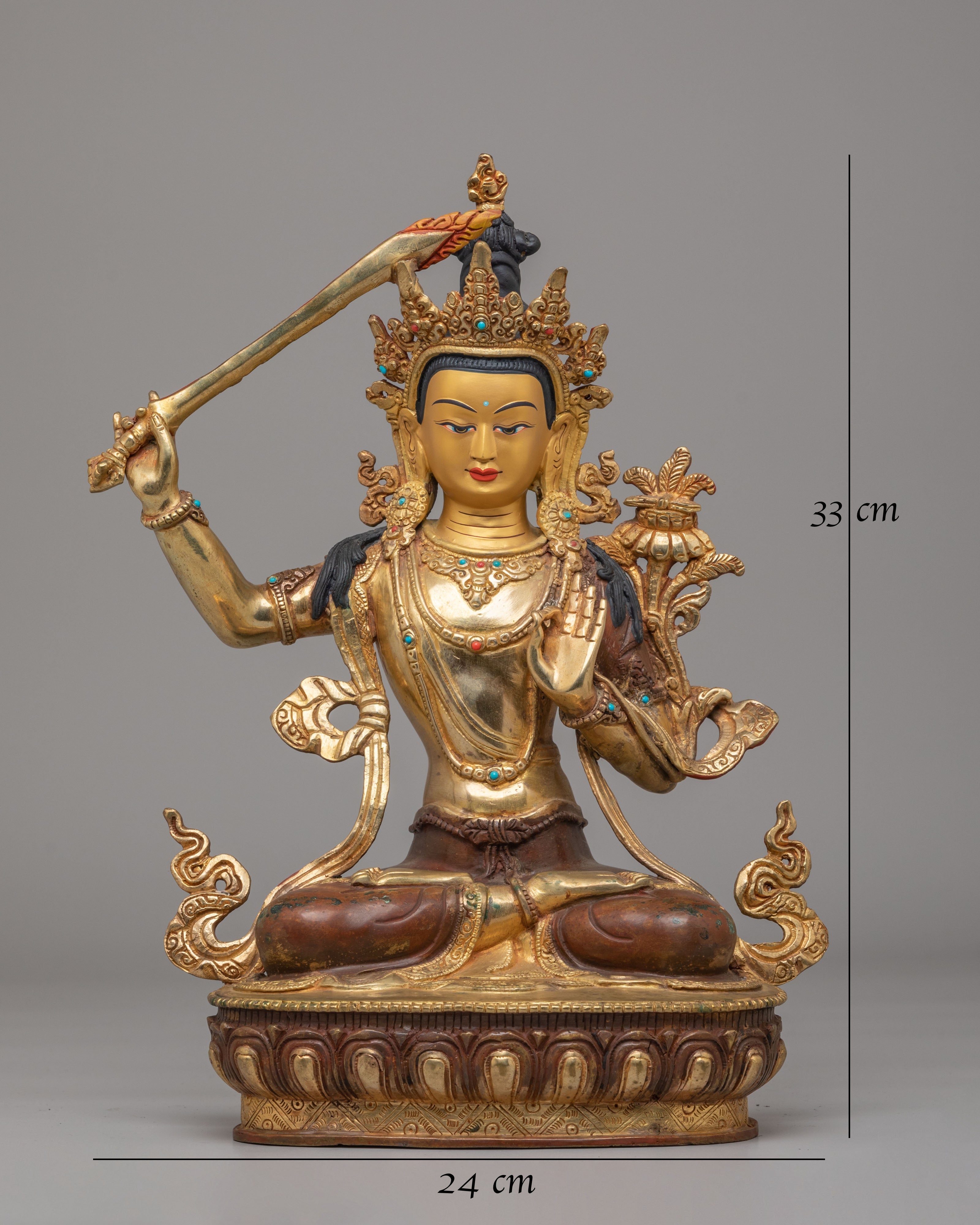 Sword of Wisdom Manjushri Statue | Tibetan Deity of Enlightenment