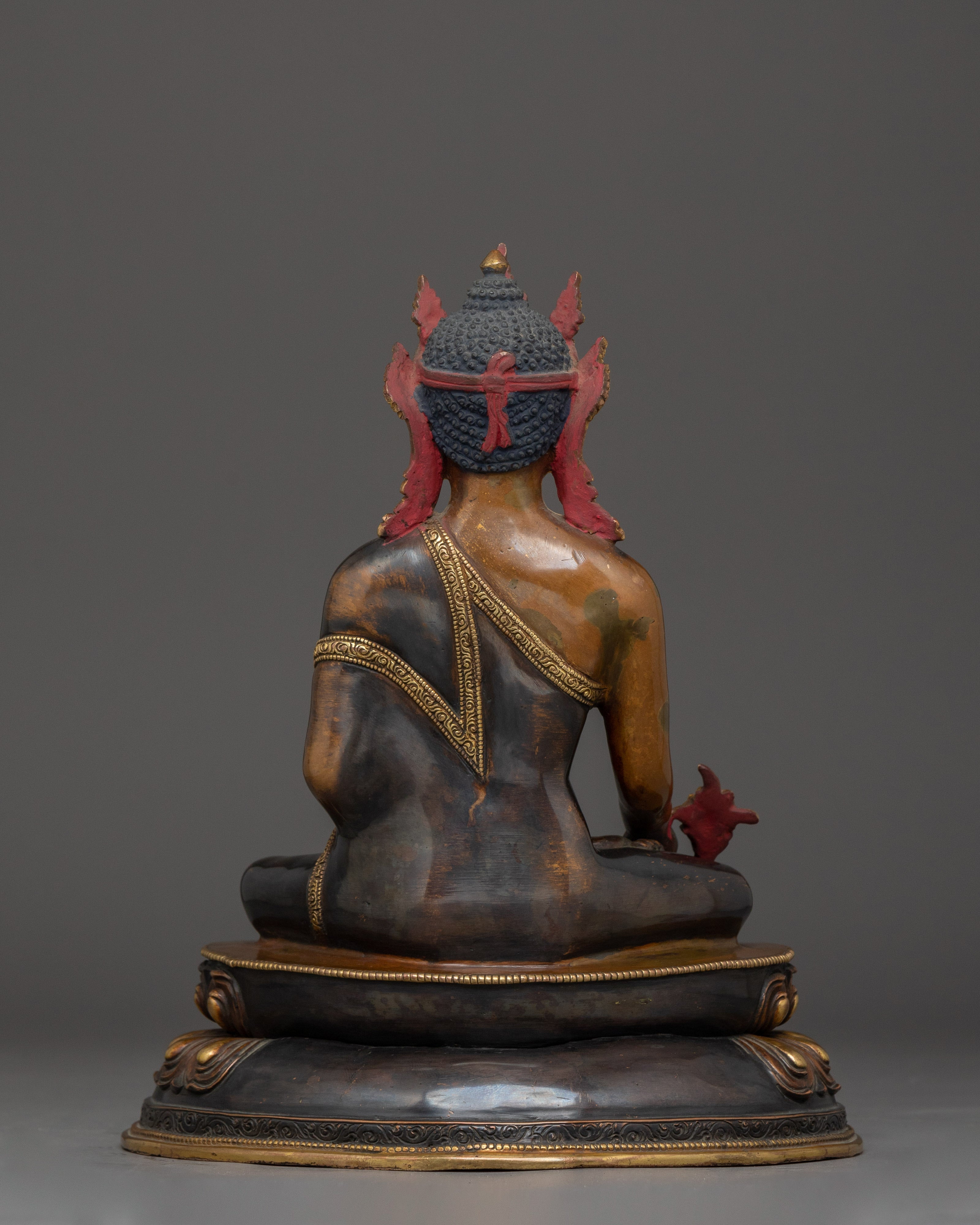 Supreme Healer Bhaisajyaguru Statue | Medicine Buddha Oxidized Statue