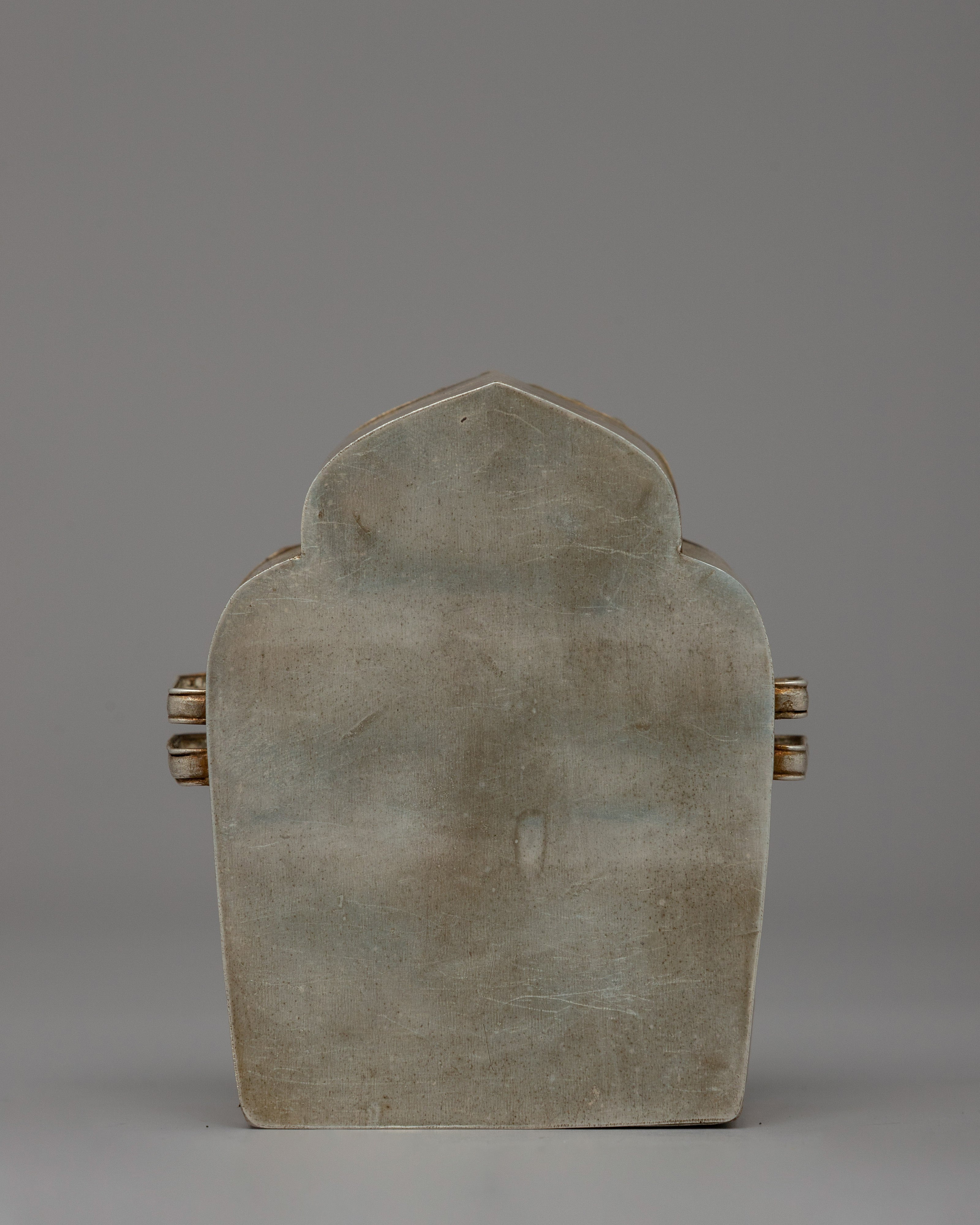 Silver Ghau Box with Turquoise | Sacred Buddhist Amulet of Positive Energy