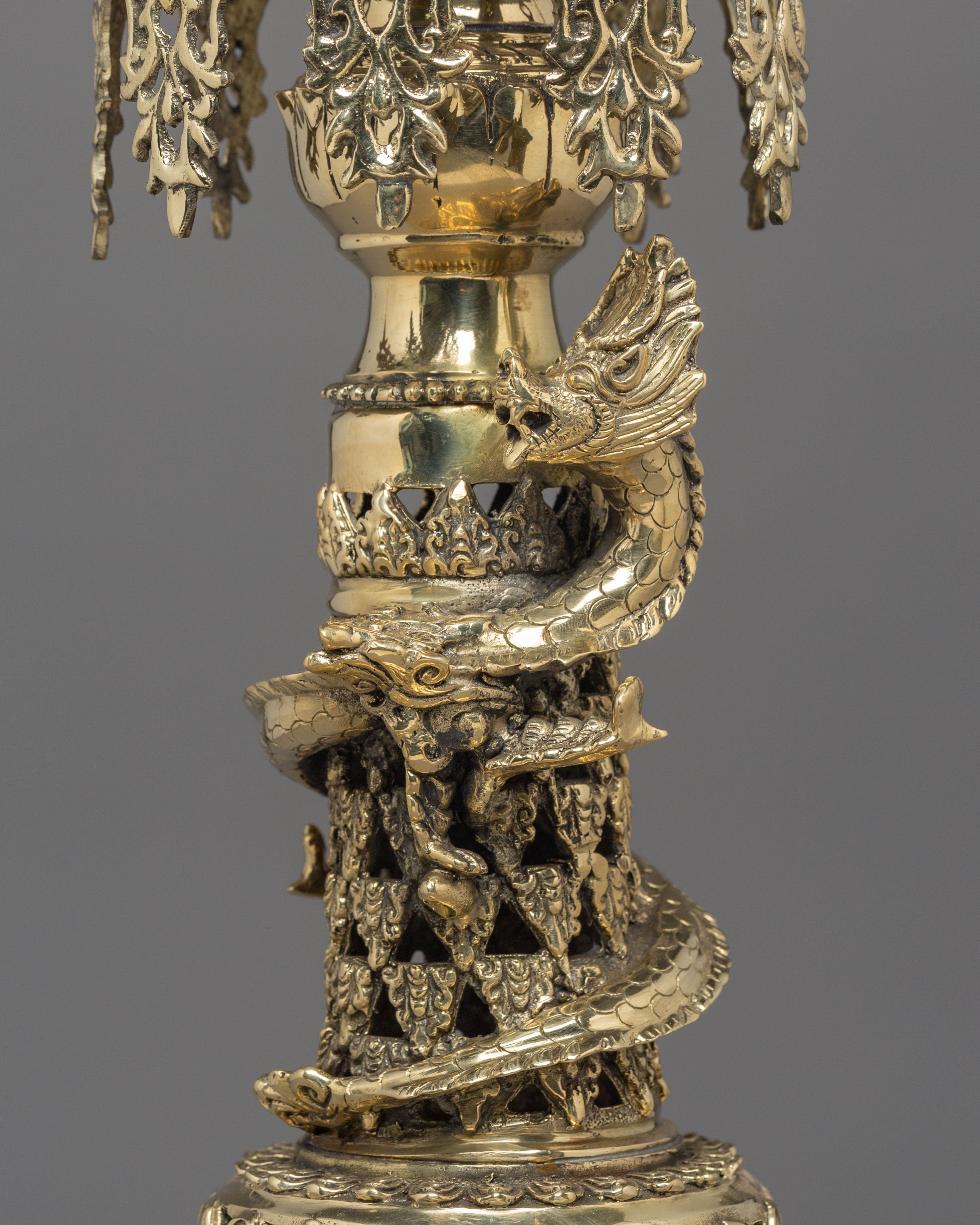 Handcrafted Panas of Ganesha and Kartikeya | Sacred Brass Oil Lamp Set