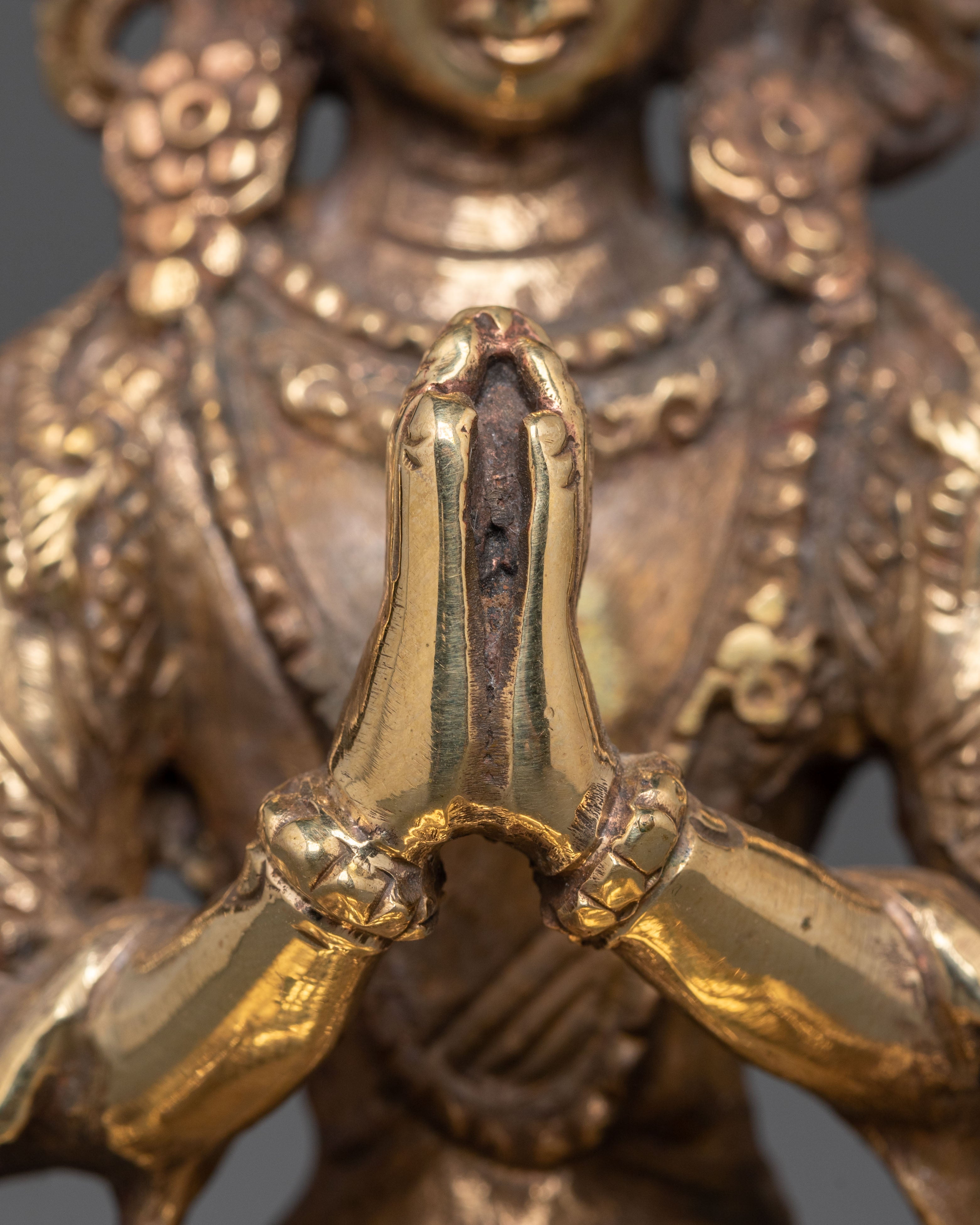 Copper Statue Of Chenrezig | Avalokiteshvara Buddhist Deity