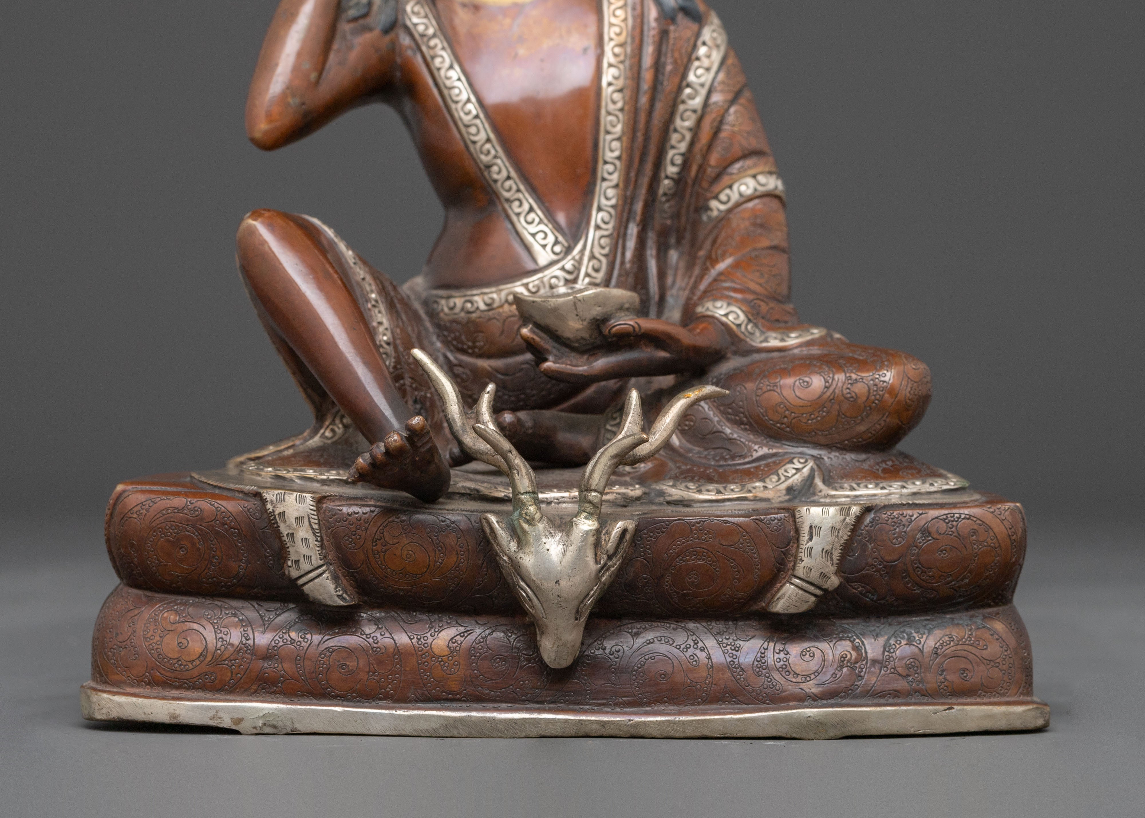 Tibetan Handmade Figurine of Milarepa | Himalayan Yogi, and Spiritual Master