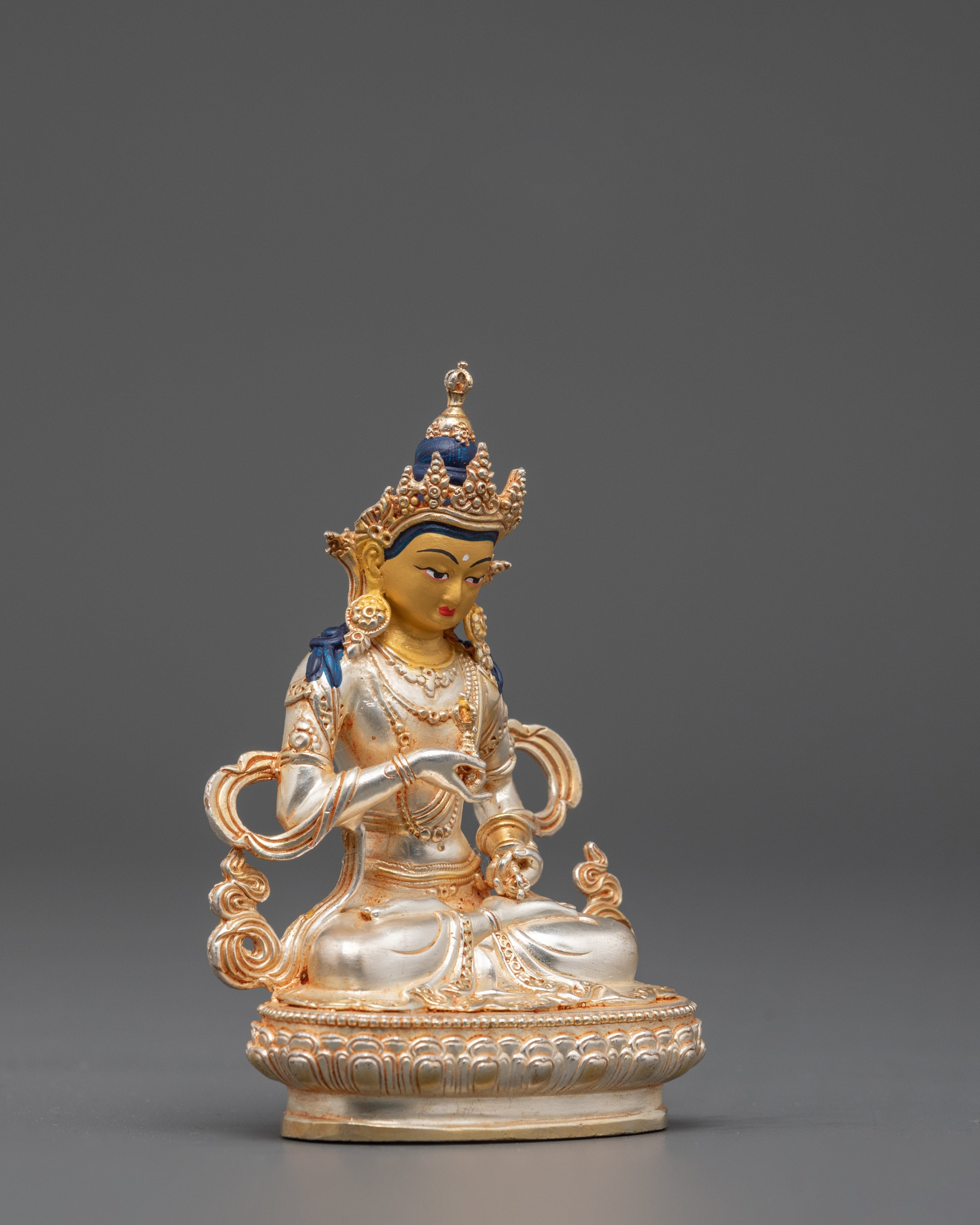 Divine Purification Icon Vajrasattva Statue | Gold and Silver Plated Copper Figure