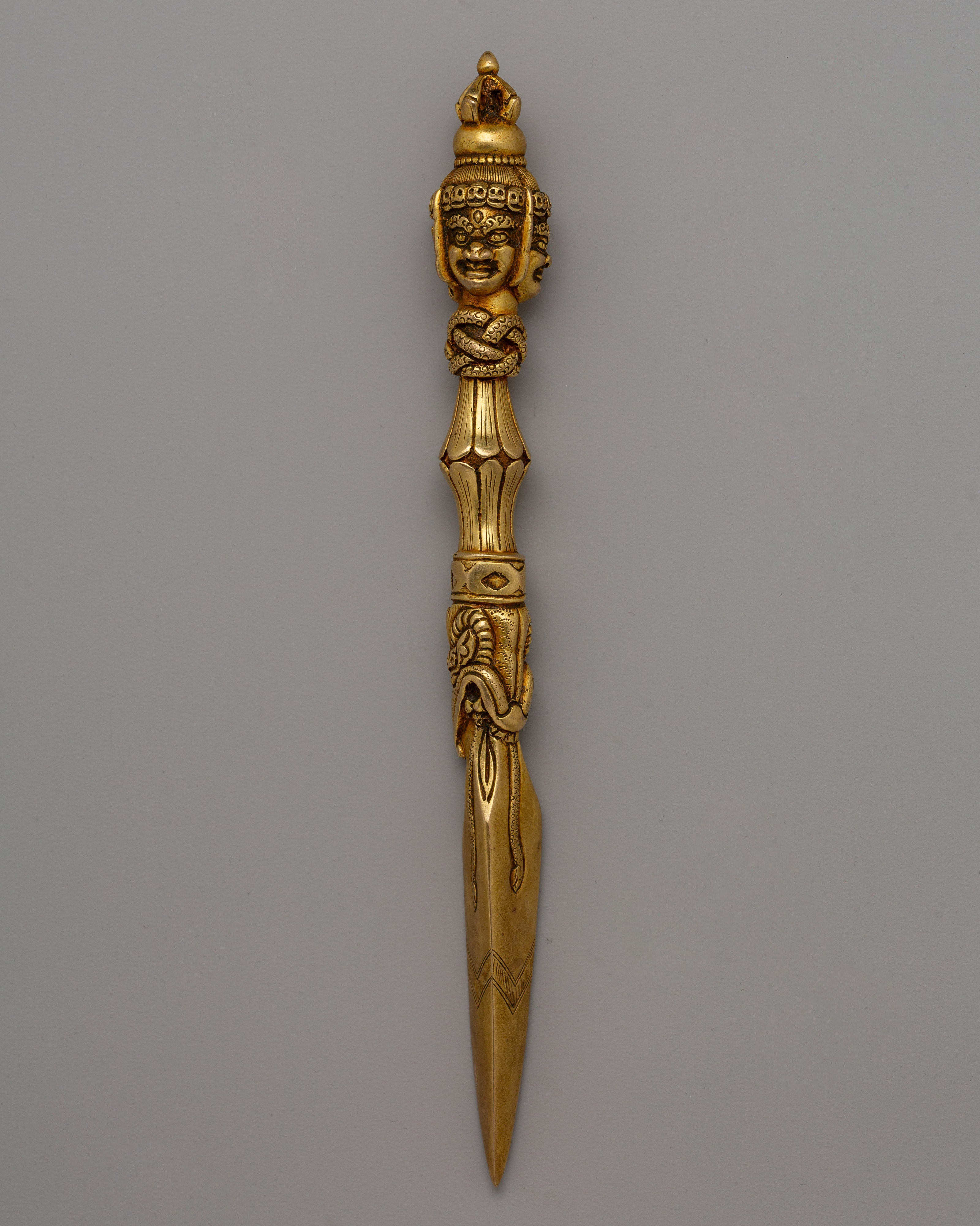 Phurba Ritual Dagger | Handmade Copper Buddhist Ceremonial Dagger