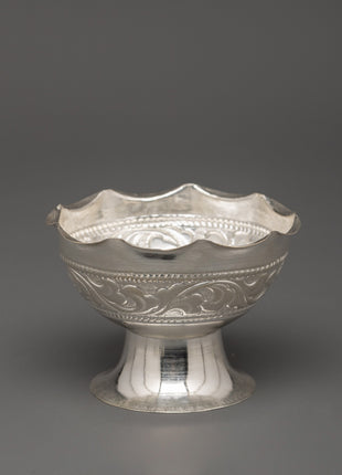 Handmade Pure Silver Offering Bowl | Sacred Offering Bowl for Puja & Shrine Use