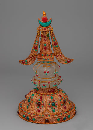 Copper Crystal Stupa | Sacred Buddhist Symbol