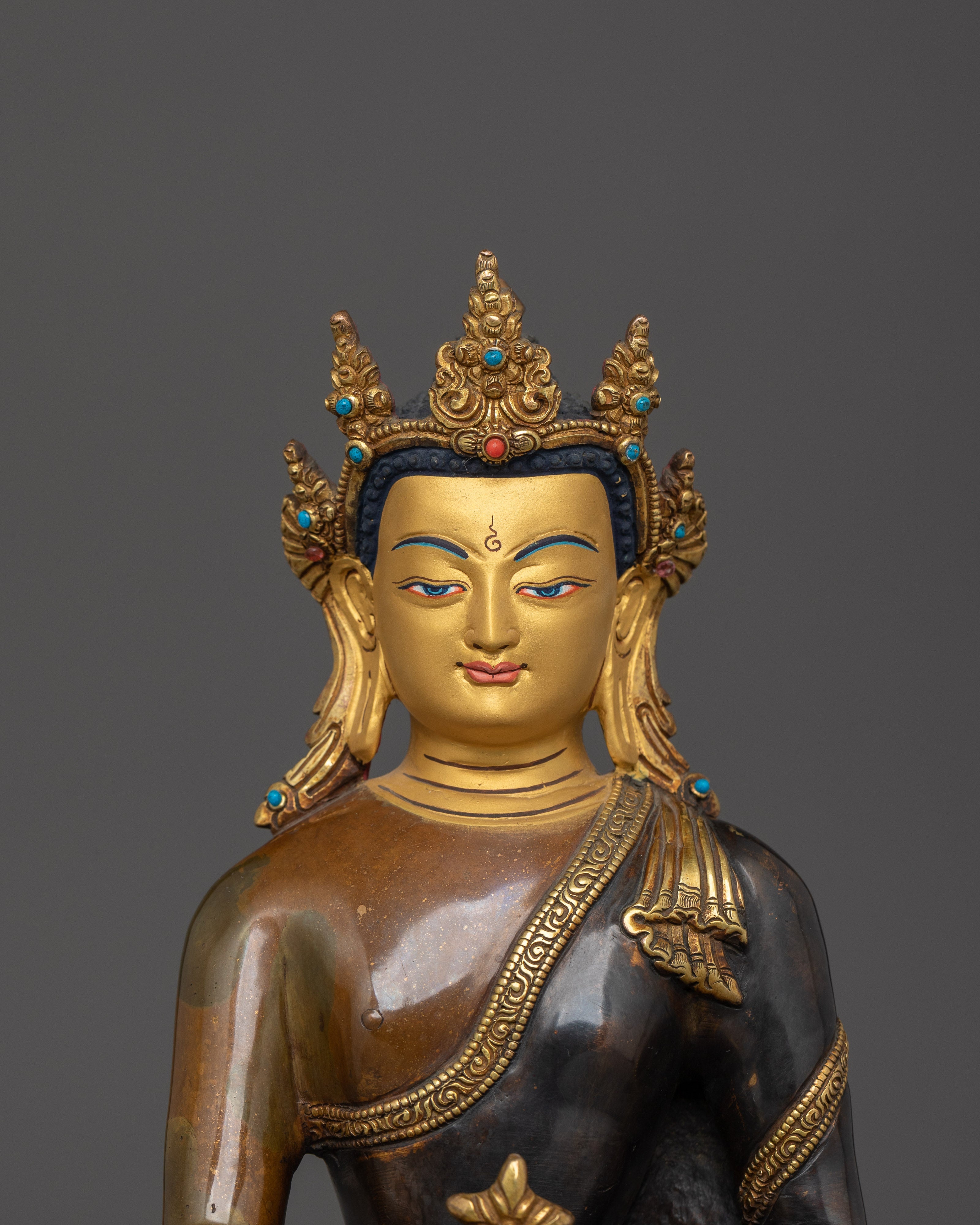 Supreme Healer Bhaisajyaguru Statue | Medicine Buddha Oxidized Statue