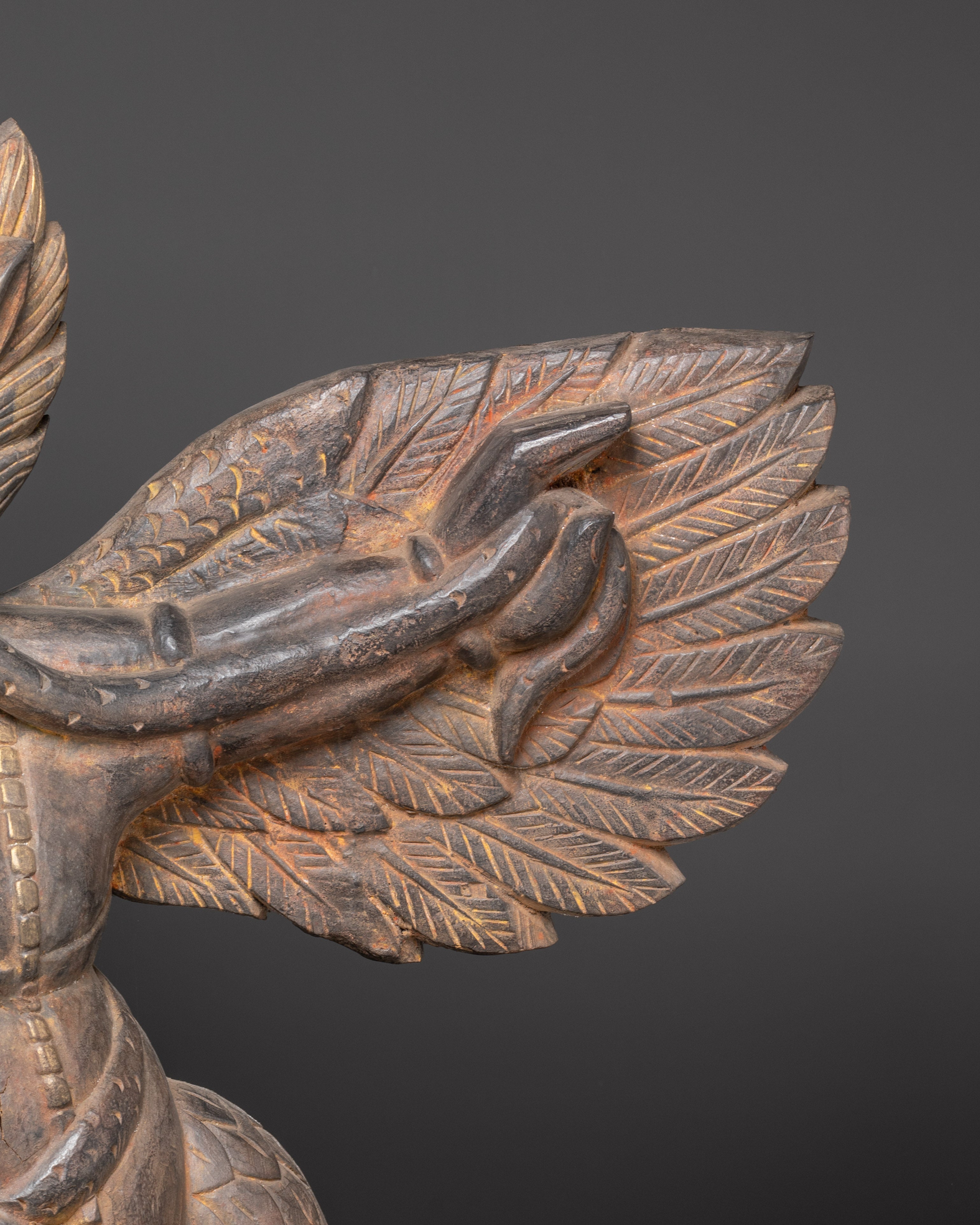 Garuda Wooden Statue | Buddhist Guardian Sculpture