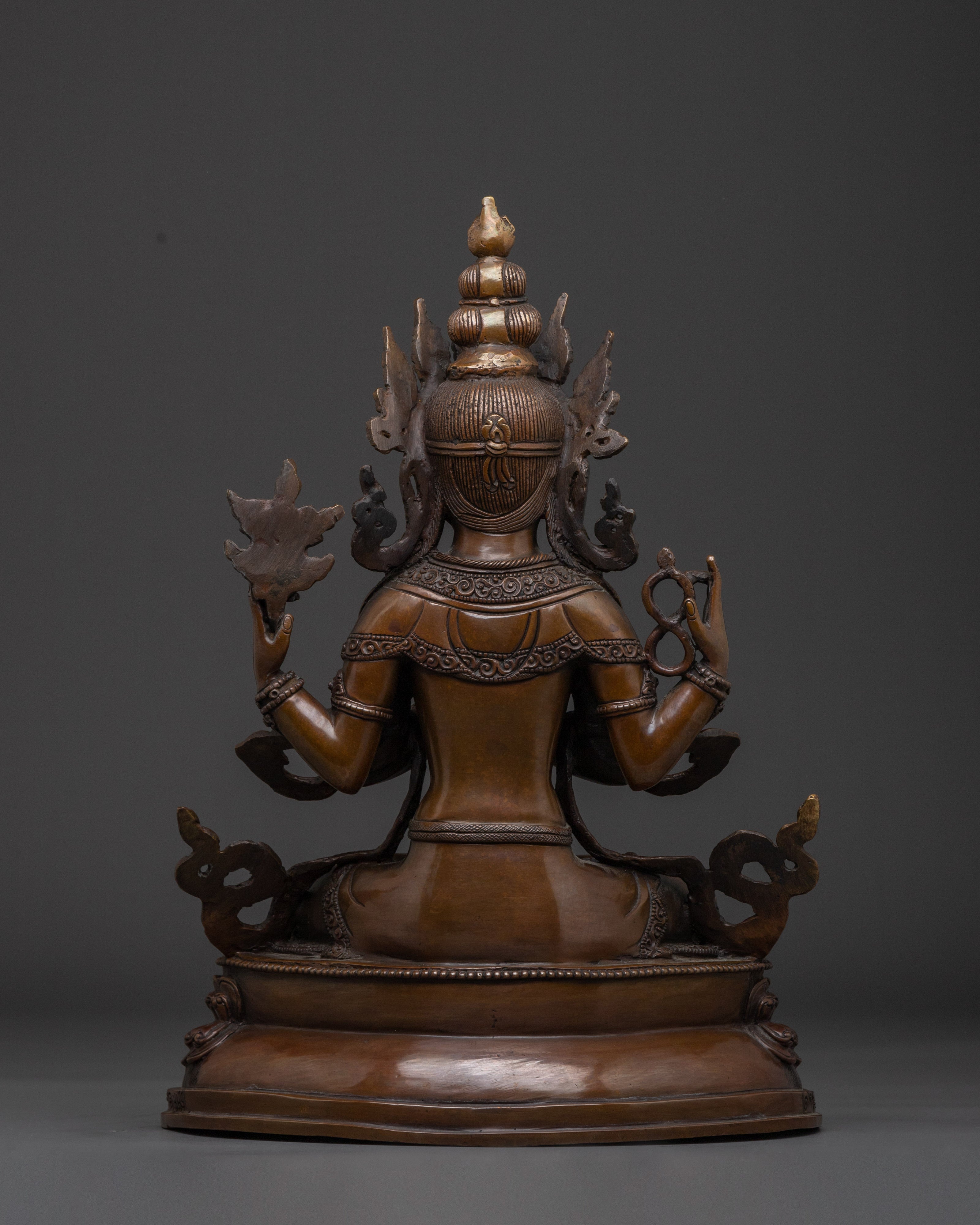 Kind Bodhisattva Chenrezig Statue | Avalokiteshvara Handmade Artwork
