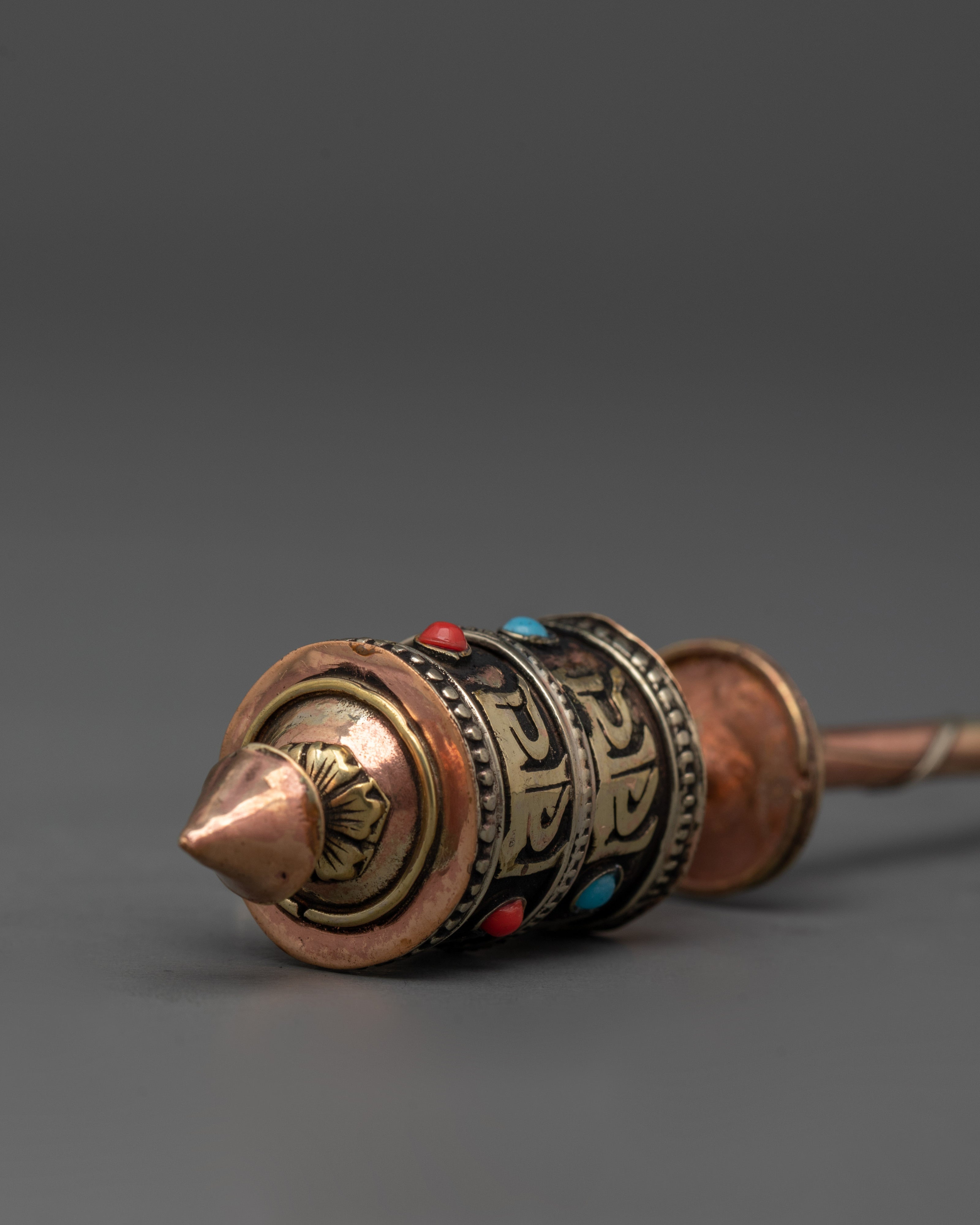 Spinning Mantra Prayer Wheel | Tibetan Buddhist gift for Shrine Altar