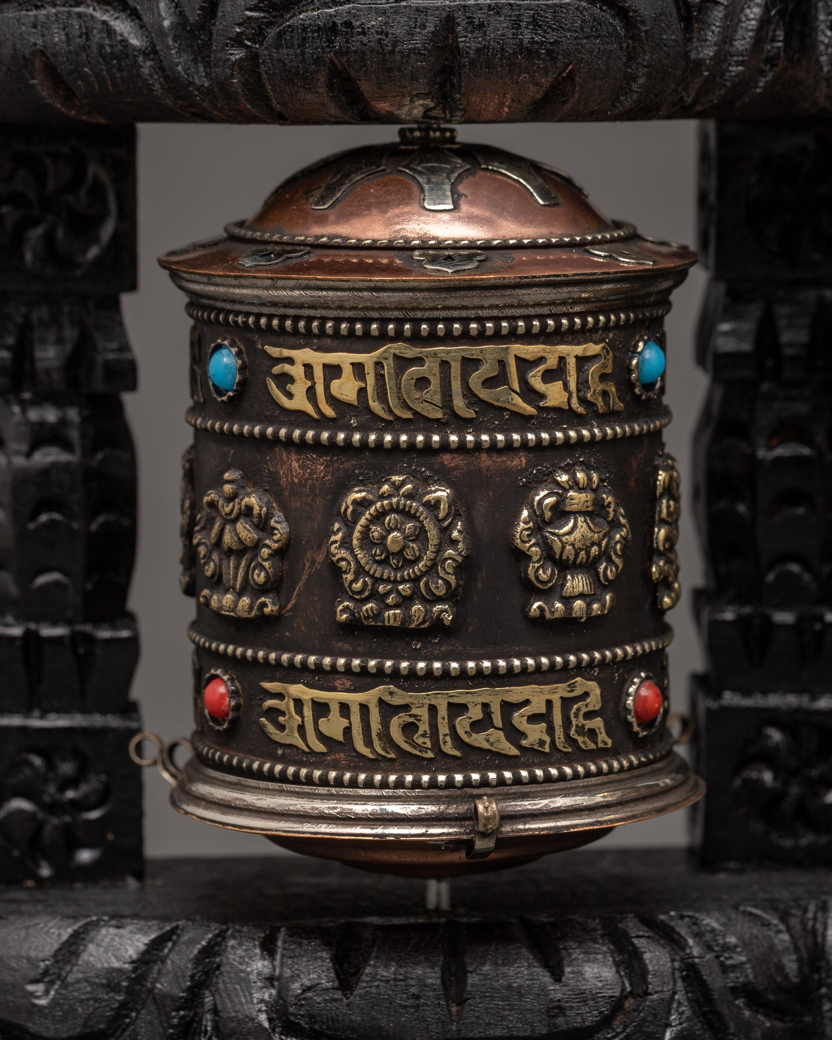 Set of 3 Tibetan Prayer Wheels | Handcrafted Buddhist Spinners
