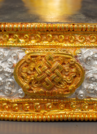 Buddhist Gold Plated Torma Mandala | Handcrafted Tibetan Ritual Offering Set