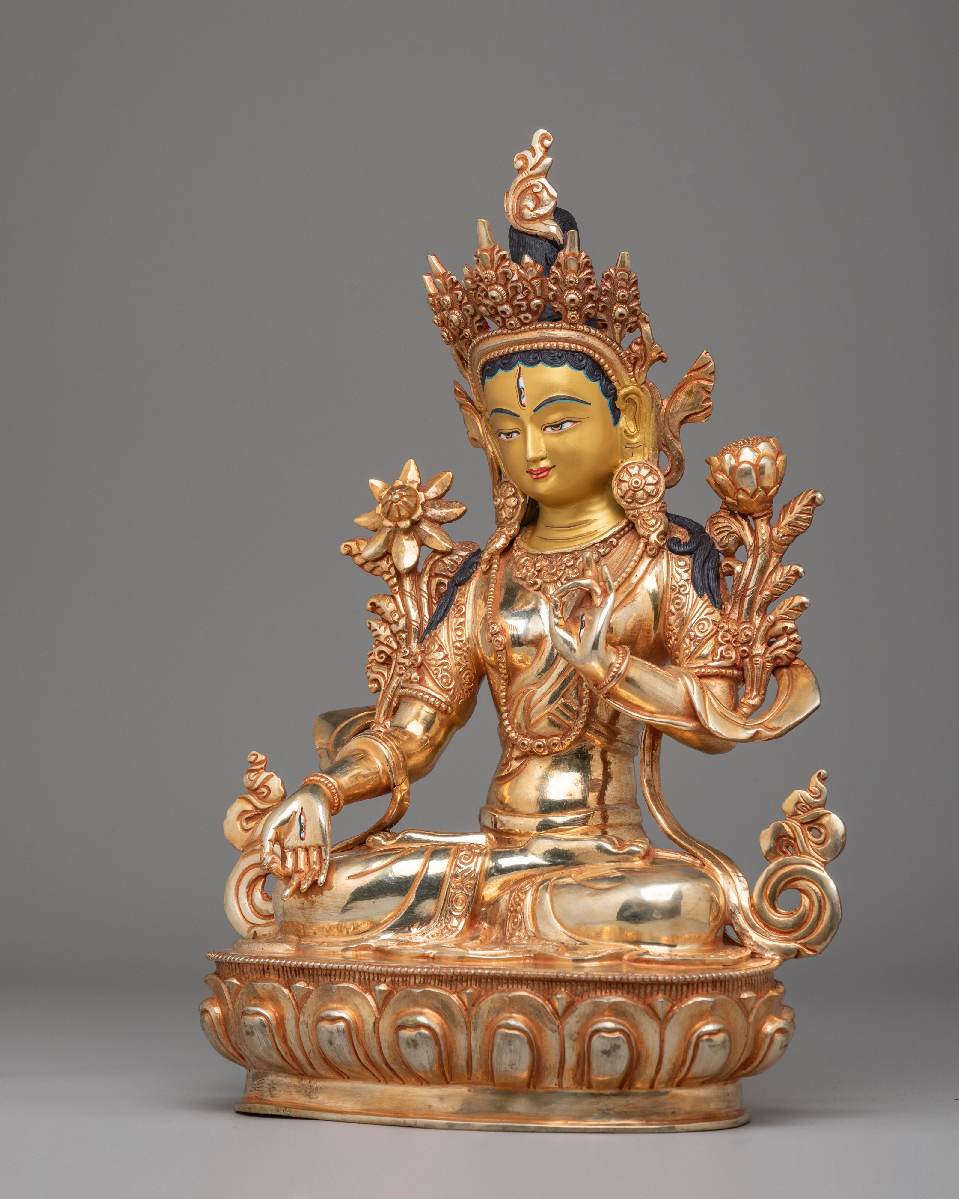 White Tara Mother of Liberation Figurine | Tibetan Goddess Sculpture