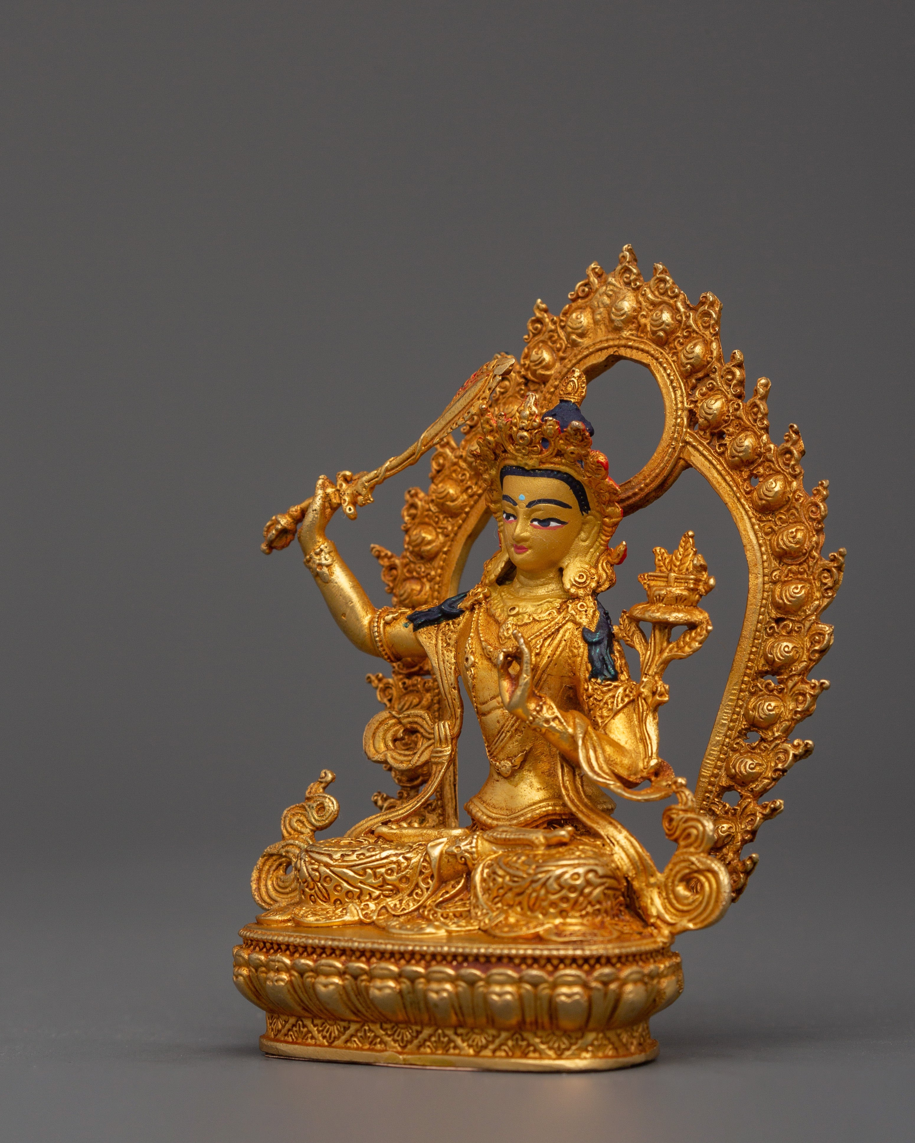 Manjushri Buddhist Wisdom Deity Statue | Ideal for Buddhist Altar and Zen Artwork