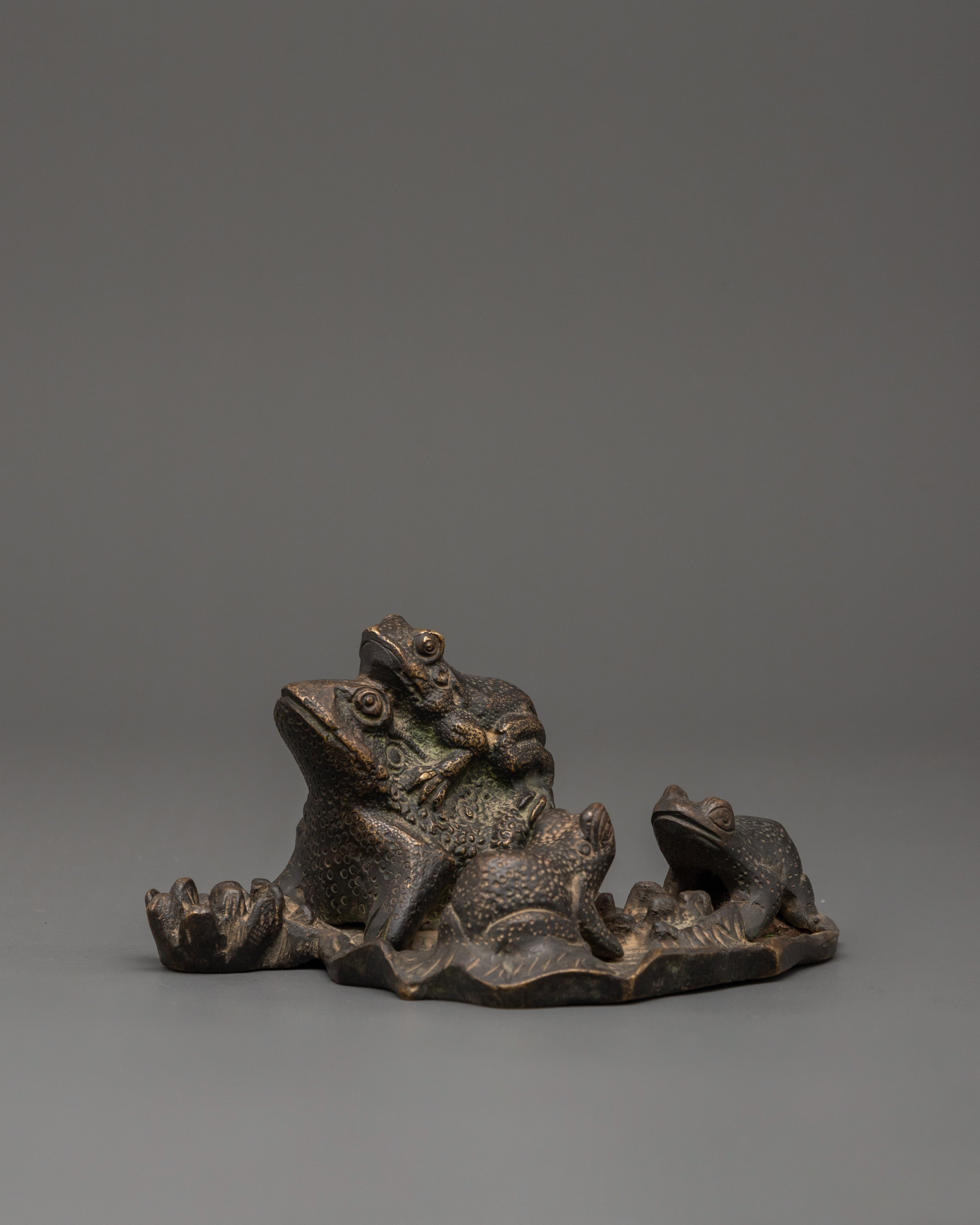 Brass Frog Figurine | Frog Statue for Home & Garden Decor