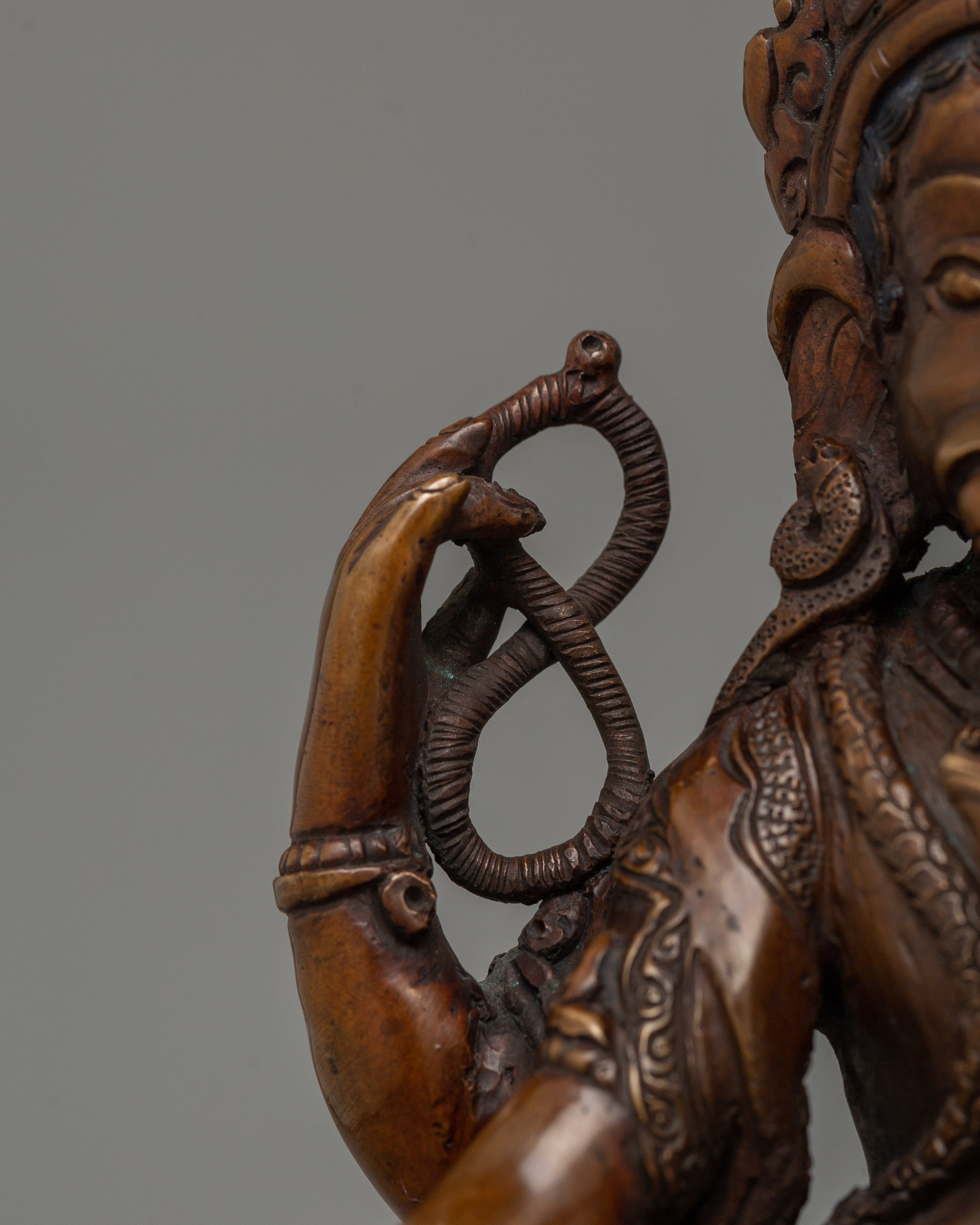 Hindu Deity Ganesh Oxidized Copper Statue | Symbol of Wisdom and Prosperity
