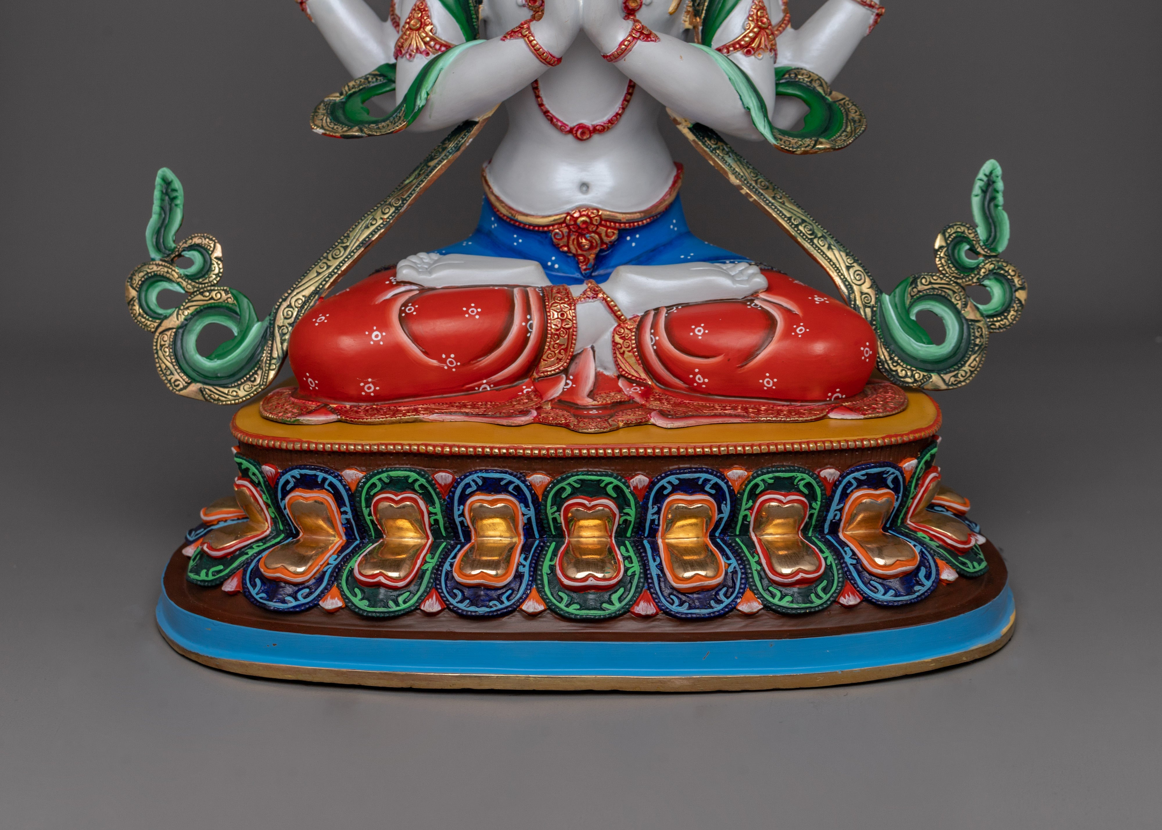 Traditional Sculpture of Chenrezig | Light of Boundless Mercy