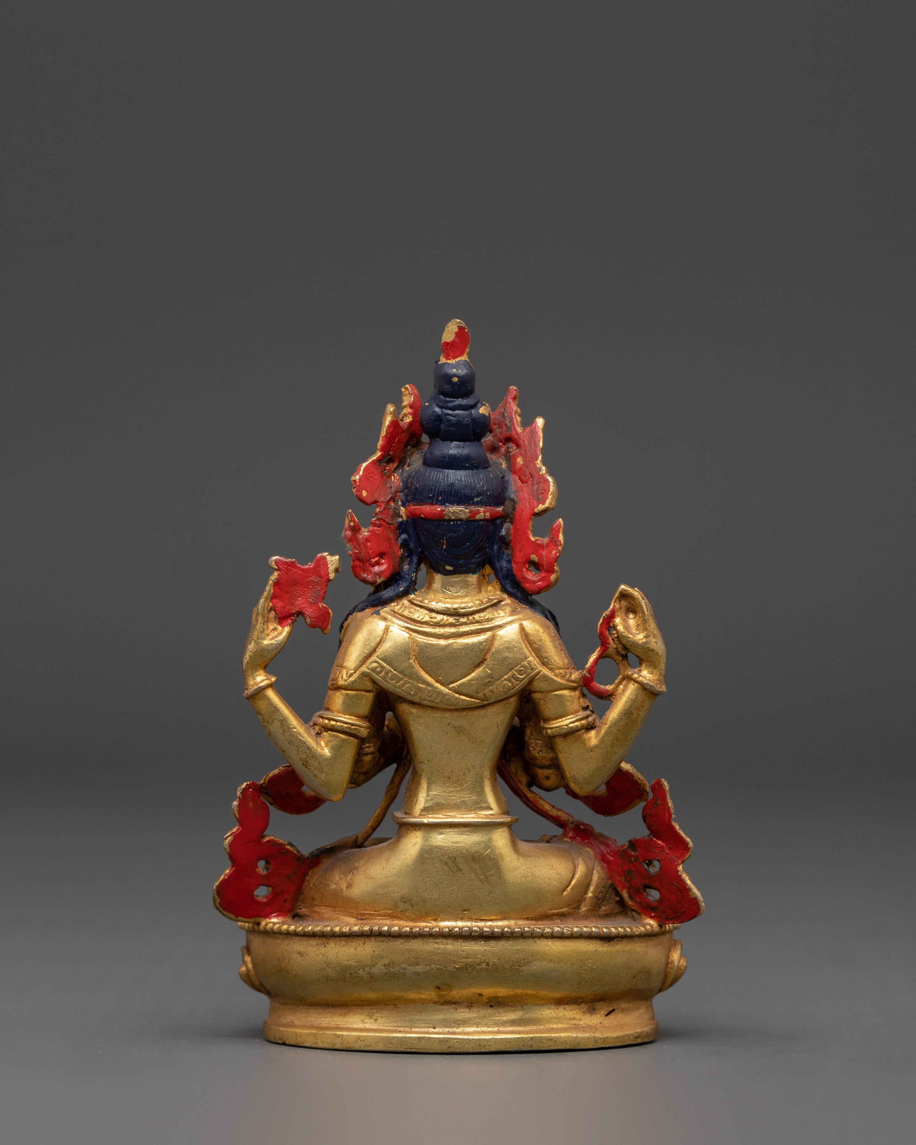 Compassion Lord Four-Armed Chenrezig Statue | Handcrafted Buddhist Sculpture