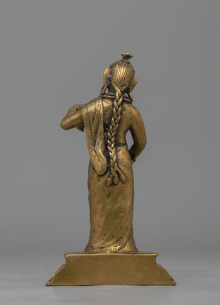 Elegant Handcrafted Newari Lady Offering Statue | Perfect for Altars or Spiritual Decor